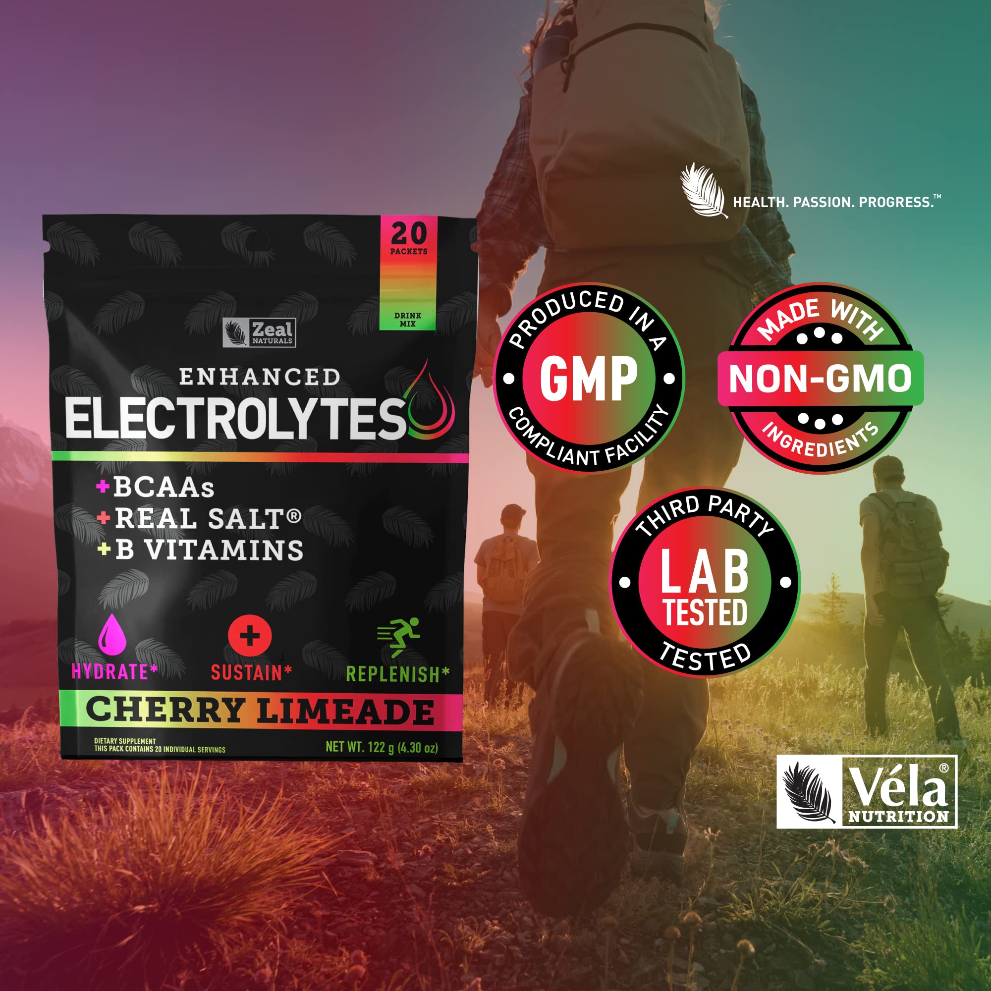 Enhanced Powder Stick Packs (Cherry Limeade- 20 Packets) Sugar Free + BCAA B Zeal NaturalsAu supplements