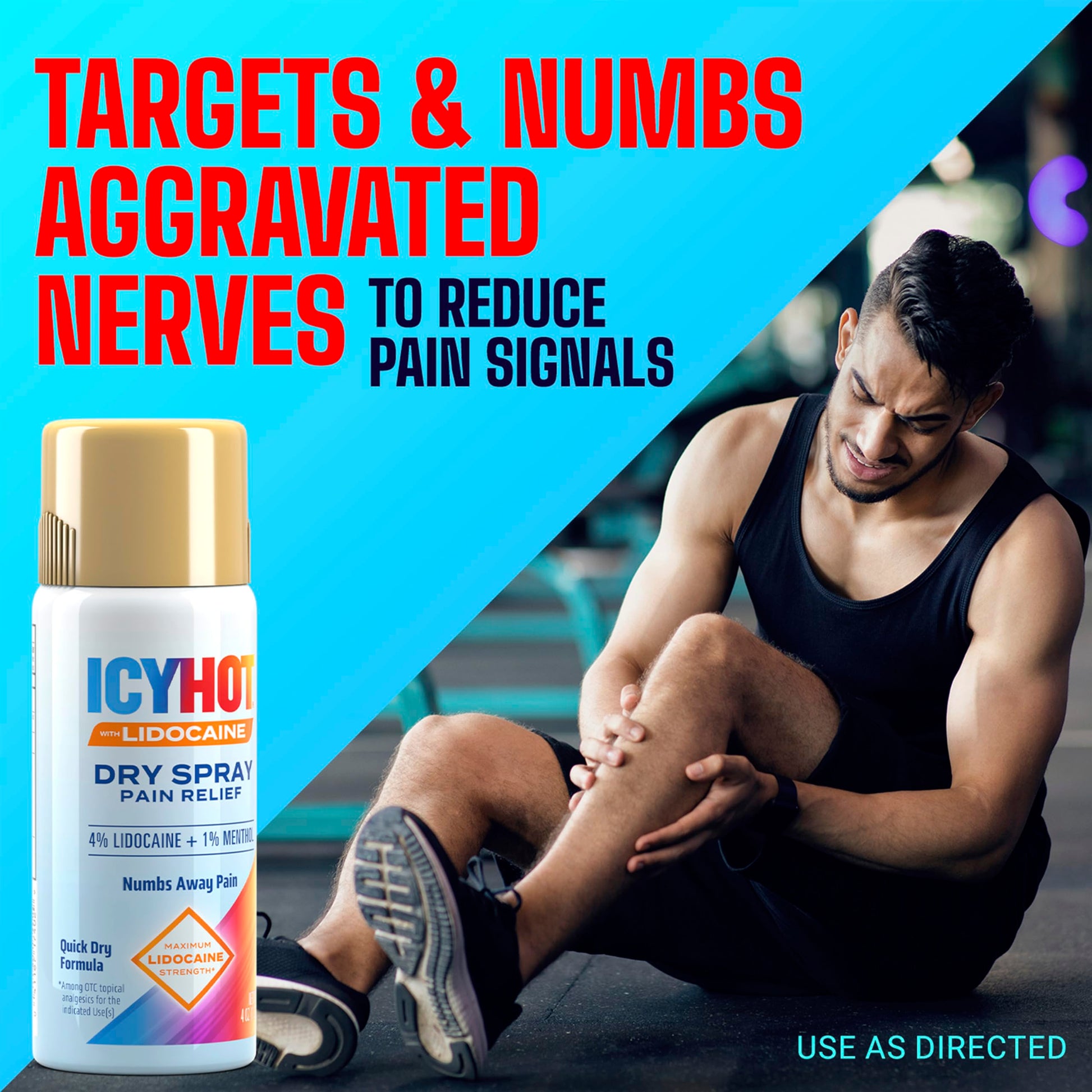 Icy Hot Lidocaine Pain Relief Dry Spray, Numb Aggravated Nerves with Max Strength Lidocaine 4% and Menthol 1%, Fast-Acting Pain Relief for Minor Pain, Backaches, Sprains and Strains, 4 oz Icy HotAu supplements