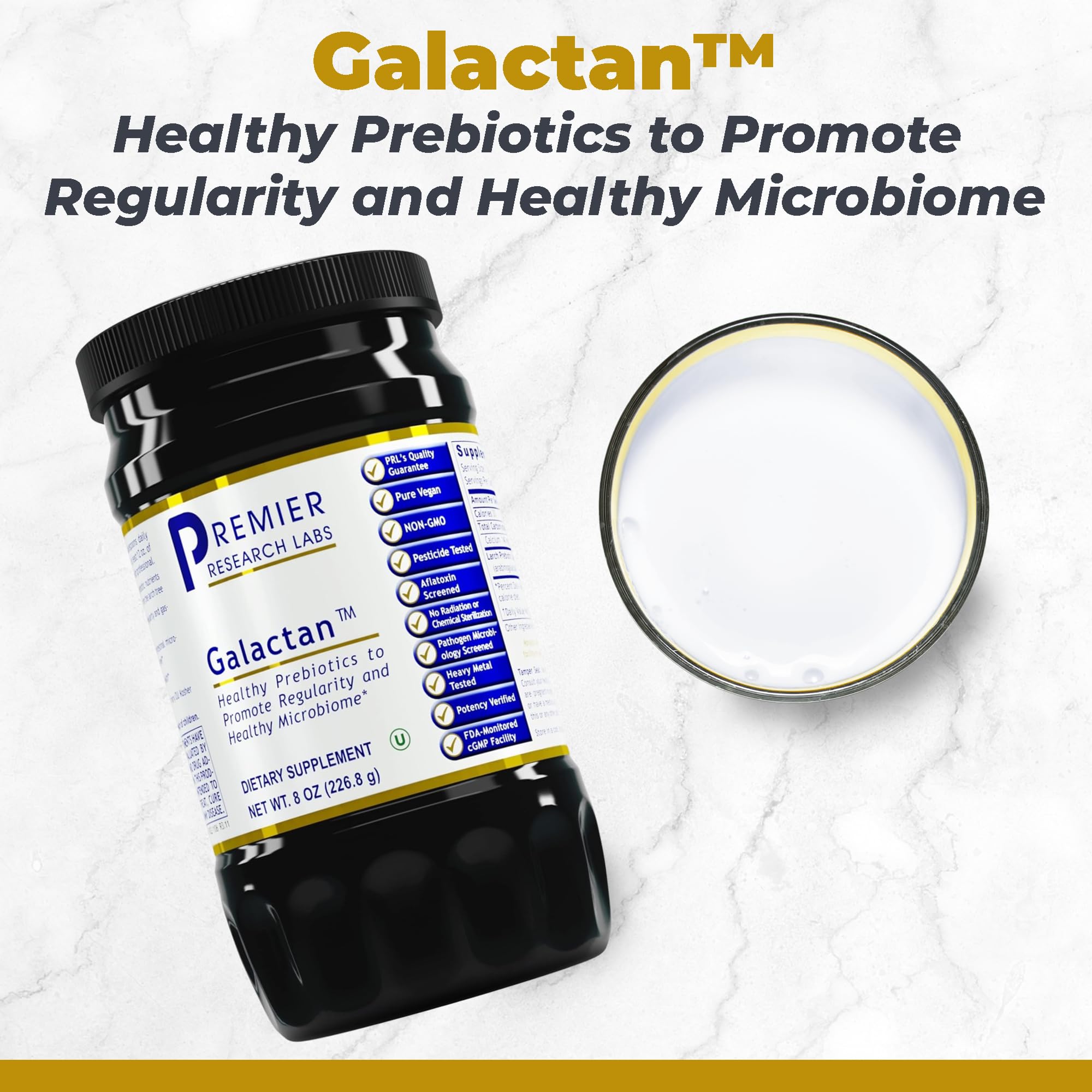 Premier Research Labs Galactan - Larch Arabinogalactan Powder for Men & Women, Prebiotic Fiber Powder for Healthy Gut Microbiome, Larch Tree Extract, Calcium - 8 oz Premier Research LabsAu supplements