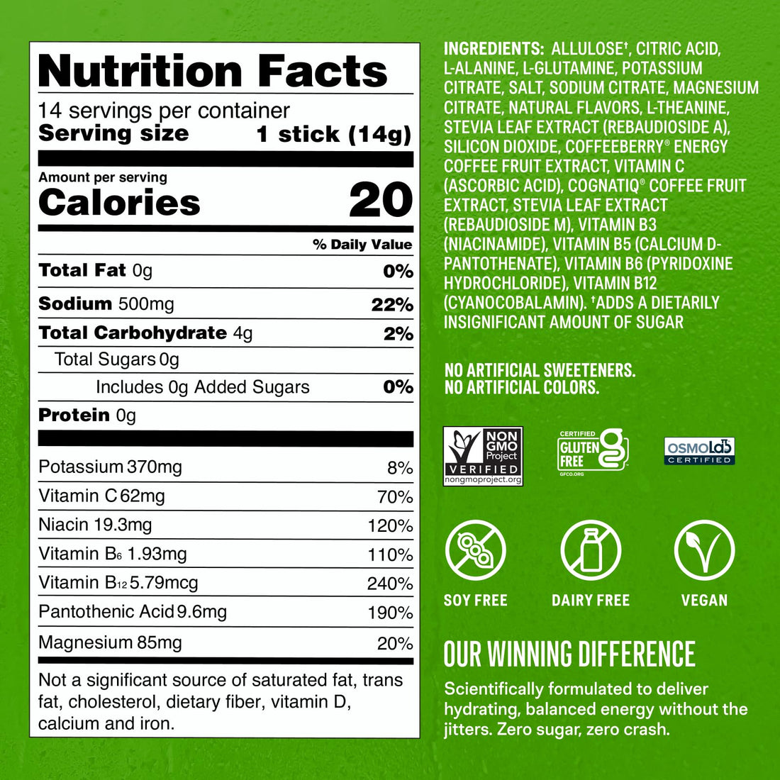 Liquid I.V.® Hydration Multiplier Sugar Free + Energy - Strawberry Kiwi | Electrolyte Powder Drink Mix | 1 Pack (14 Servings) Liquid I.V.US supplements