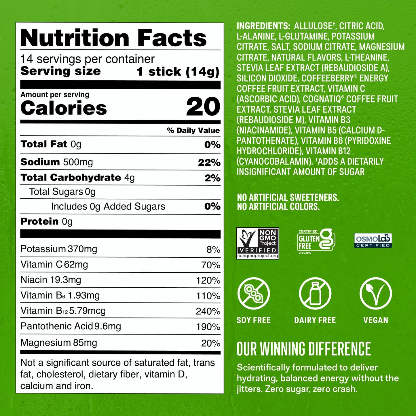 Liquid I.V.® Hydration Multiplier Sugar Free + Energy - Strawberry Kiwi | Electrolyte Powder Drink Mix | 1 Pack (14 Servings) Liquid I.V.US supplements