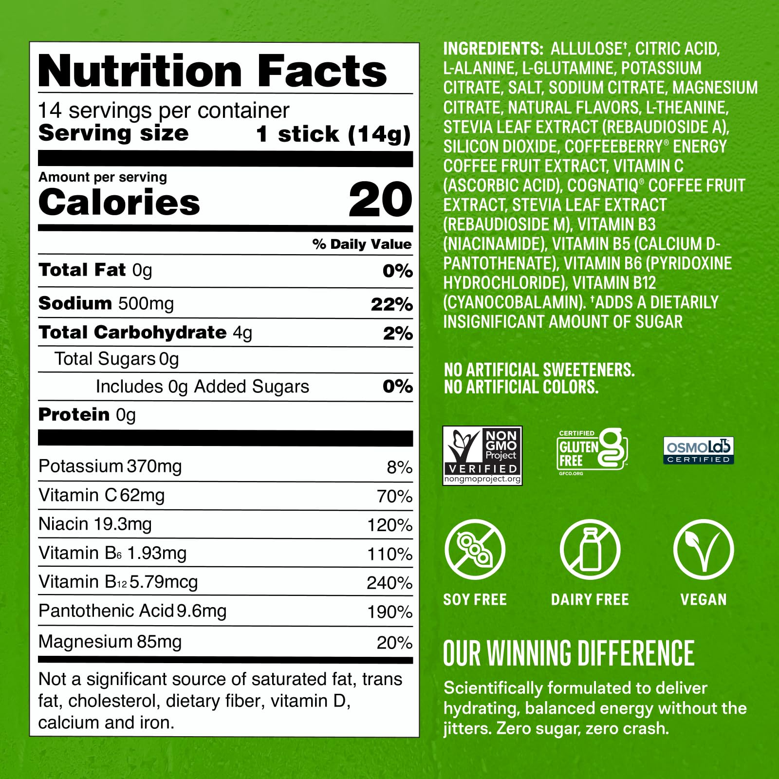 Liquid I.V.® Hydration Multiplier Sugar Free + Energy - Strawberry Kiwi | Electrolyte Powder Drink Mix | 1 Pack (14 Servings) Liquid I.V.US supplements
