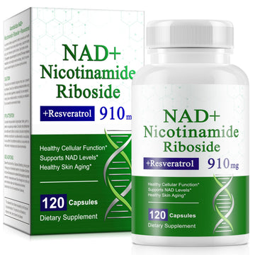 Xaarty NAD Supplement, 910MG Liposomal NAD for Women & Men, Nicotinamide Riboside, Resveratrol, Quercetin, NAD Resveratrol Supplement for Anti-Aging, 120 Capsules XaartyAu supplements