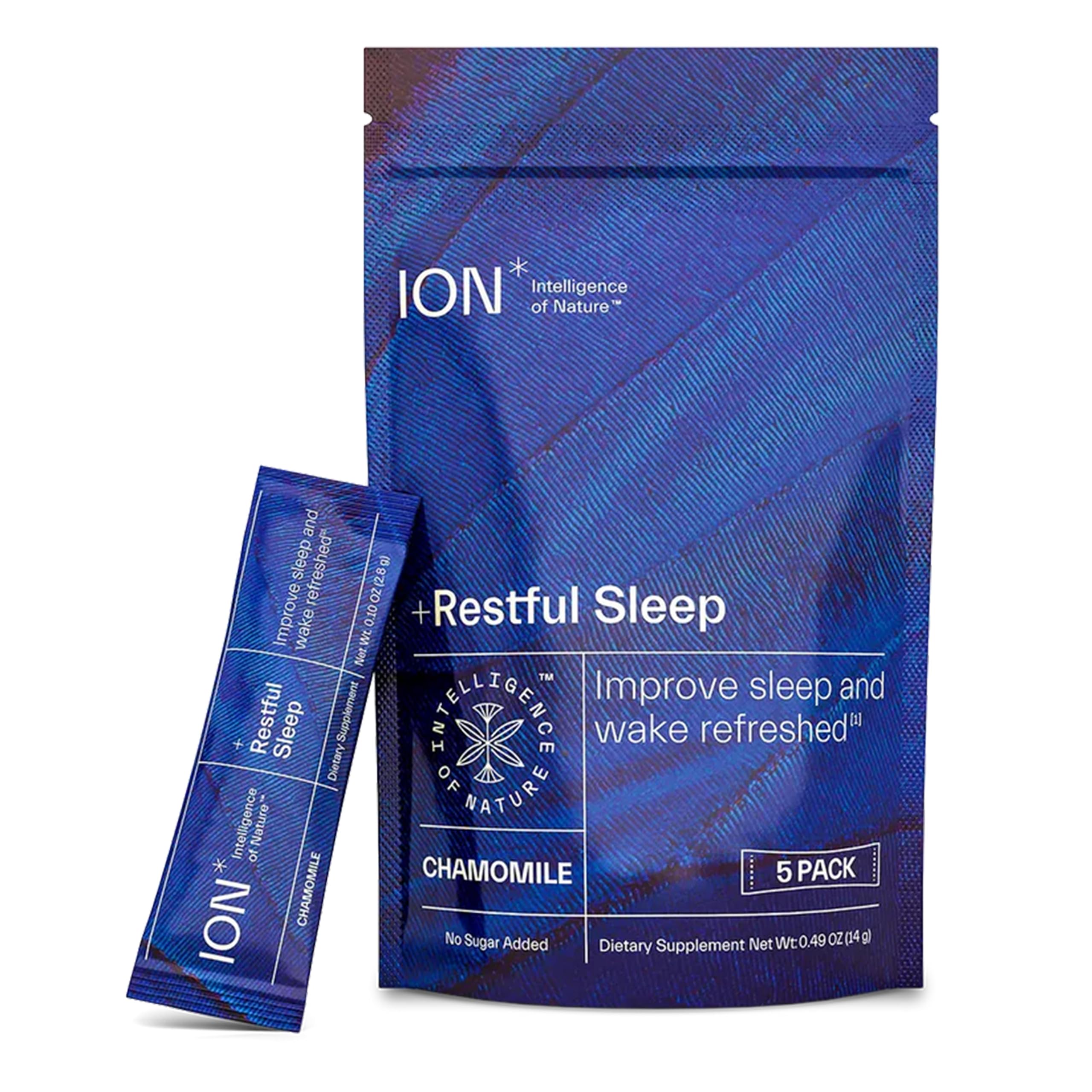 ION* Intelligence of Nature Restful Sleep - Ashwagandha Calm Sleep Aid Powder Drink Mix for Restful Night with Magnesium and L Theanine for Women and Men - 5 Packets ION* Intelligence of NatureAu supplements