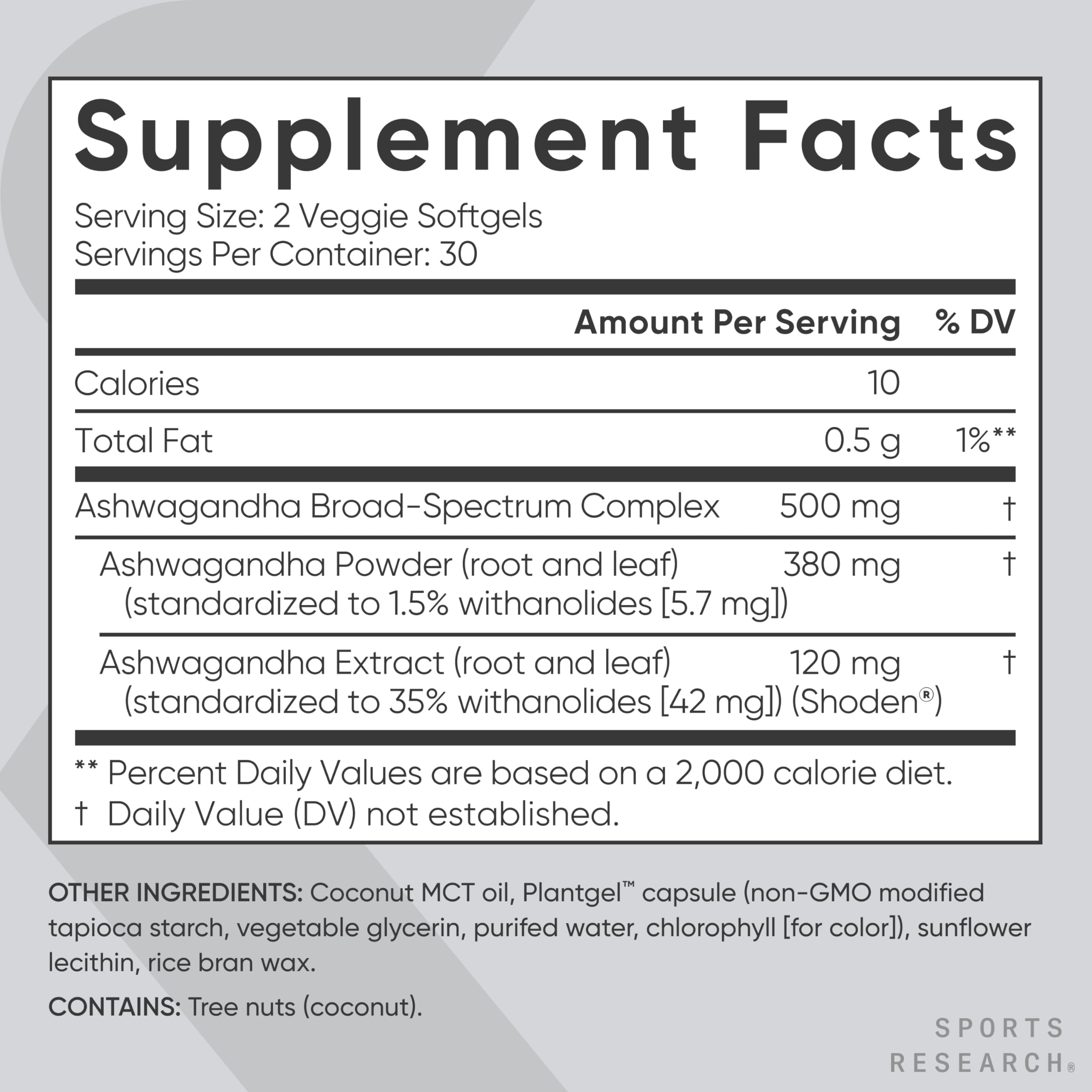 Sports Research® Ashwagandha Softgels with Coconut MCT Oil - Natural Adaptogen Sports ResearchAu supplements