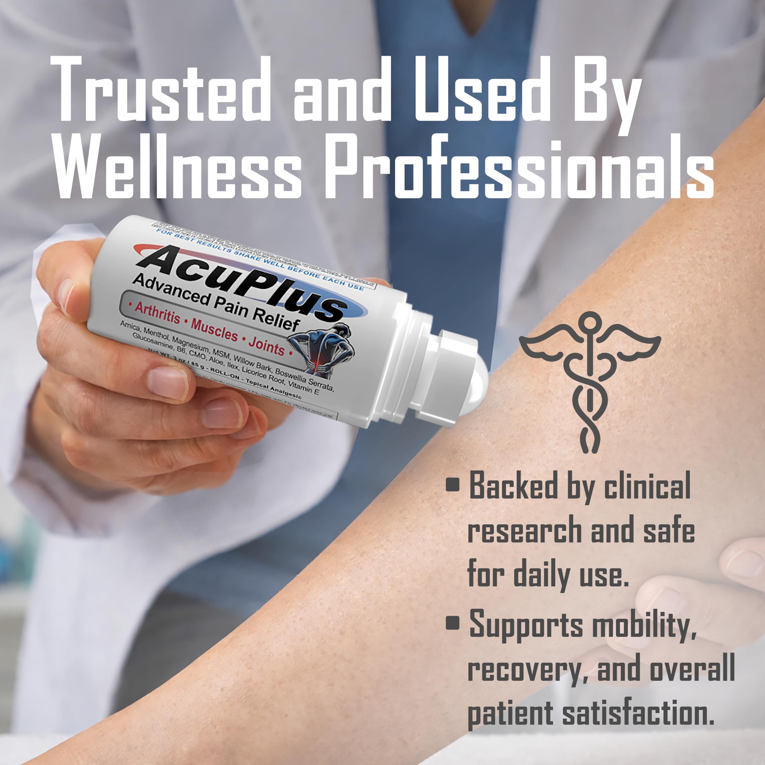 AcuPlus - Pain Relief Roll On - Topical Anti Inflammatory to Soothe Muscles & Joints - Arthritis Pain Reliever, Bursitis, Tendonitis Cream - TSA Compliant, Convenient Roll On - 3 fl. oz. (Pack of 1) AcuPlusAu supplements