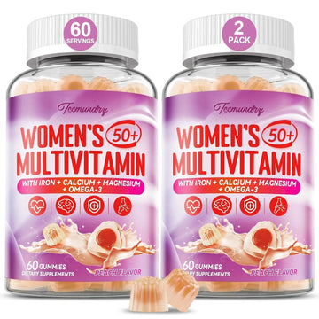Multivitamin Gummies for Women 50 Plus - with Omega 3, Coenzyme Q10, Iron, Calcium, Zinc, Vitamin A, C, D3, E, K2, B Complex, Folate TcemundryAu supplements