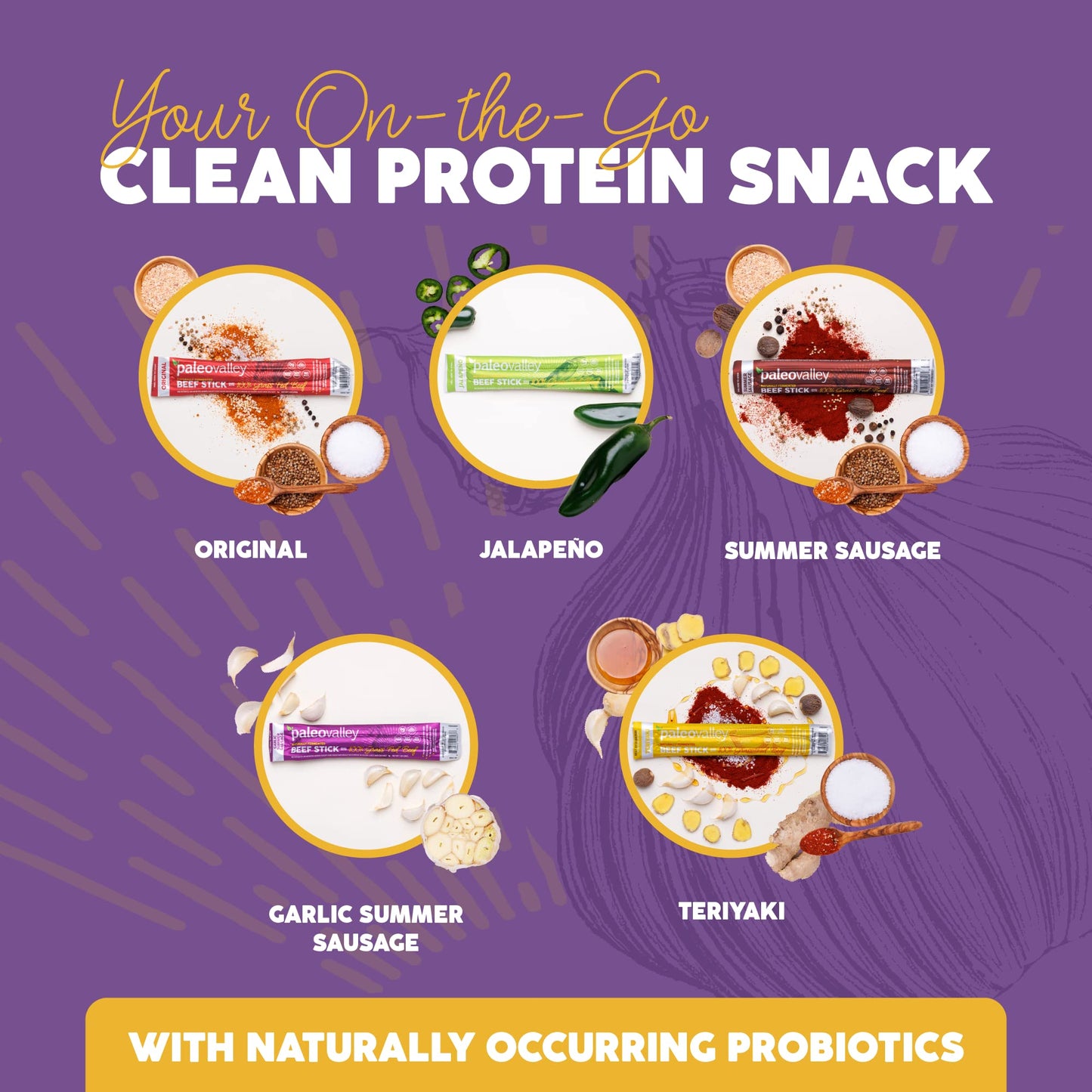 Paleovalley 100% Grass Fed Garlic Summer Sausage Beef Sticks - Delicious Gluten Free Beef Snack - High Protein Keto Friendly PaleovalleyUS supplements