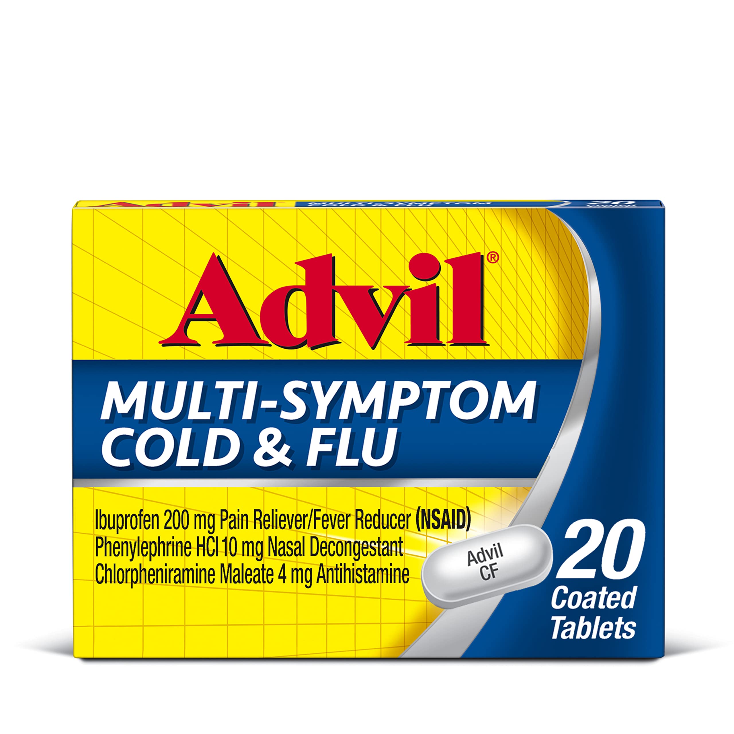 Advil Multi Symptom Cold and Flu Medicine, Cold Medicine for Adults with Ibuprofen, Phenylephrine HCL AdvilAu supplements