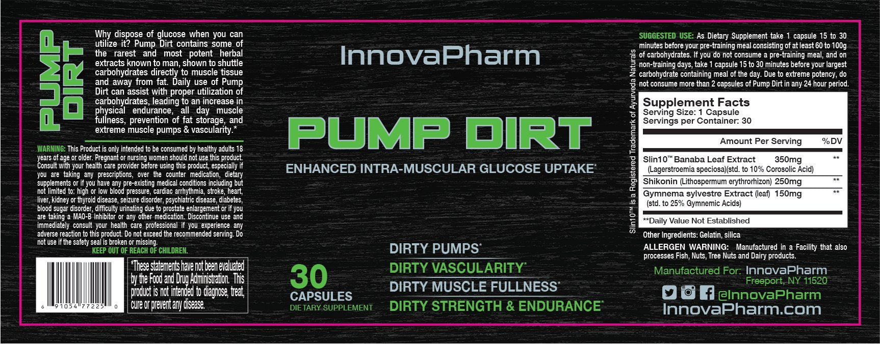 InnovaPharm Pump Dirt - 30 Capsules InnovaPharmAu supplements