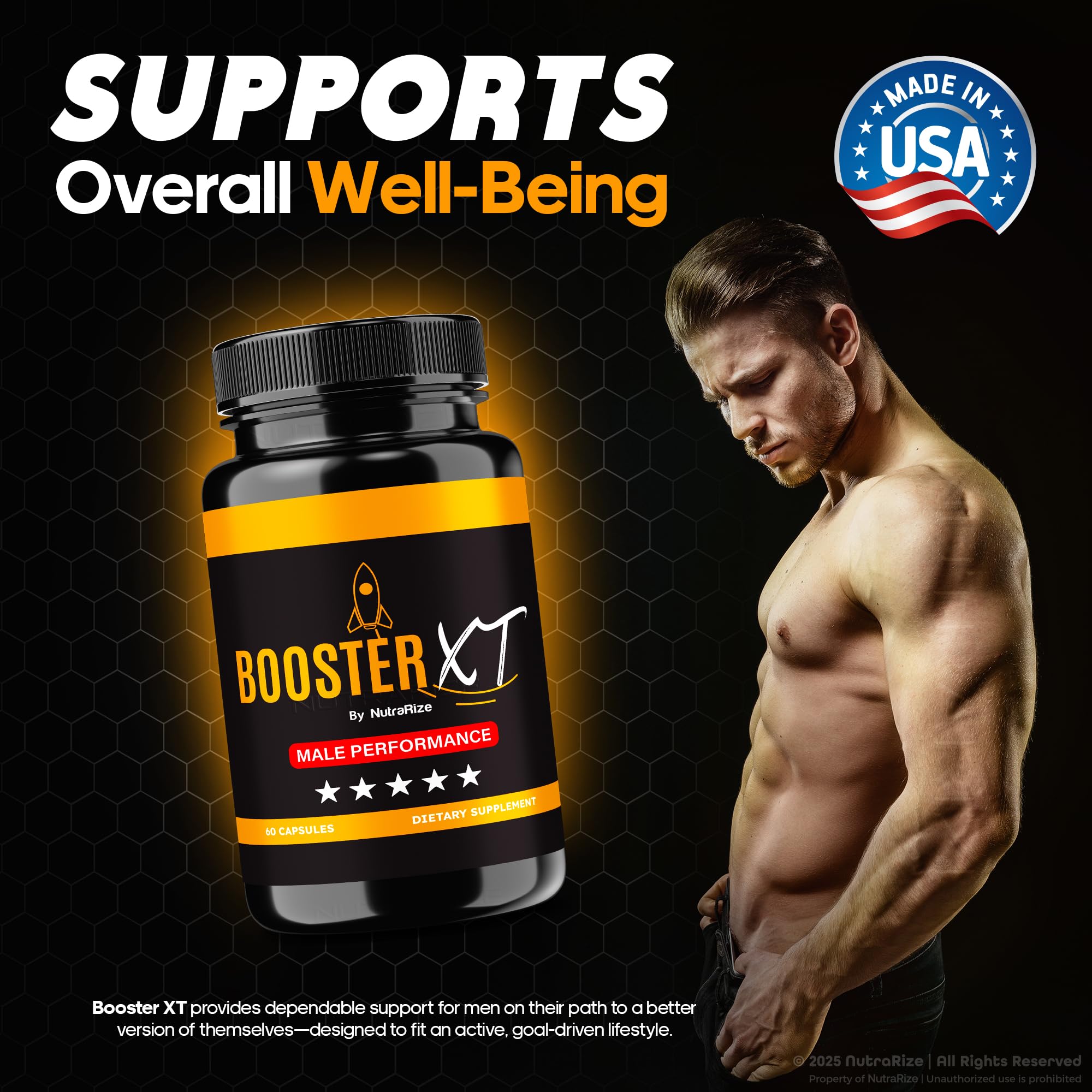 NutraRize Booster XT for Men, Male Enhancing Capsules, Premium Formula to Support Daily Energy & Peak Performance, Multivitamin Pills for Overall Health, BoosterXT Reviews (60 Capsules) NutraRizeAu supplements