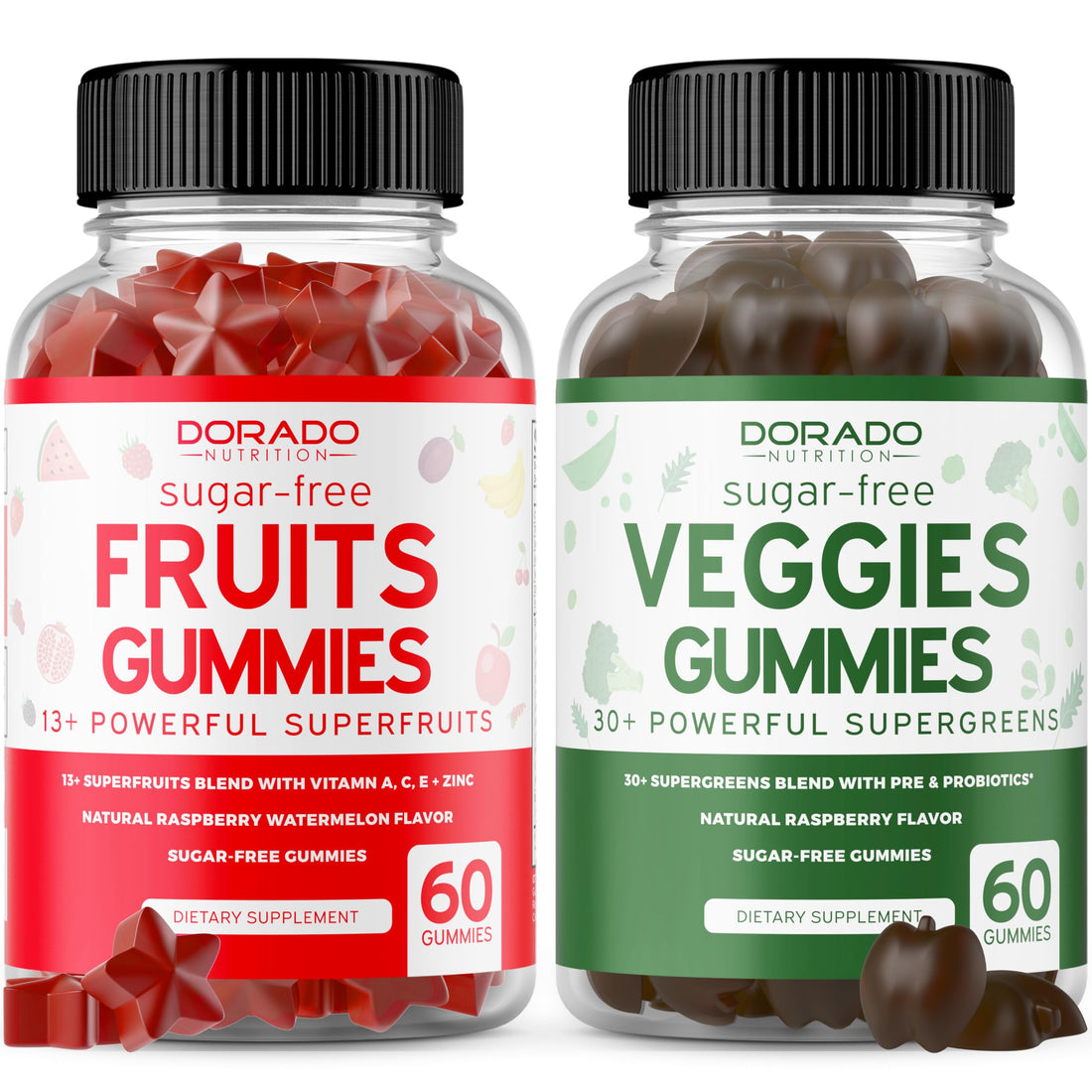 Fruit and Veggies Supplement (120 Gummies) - Premium Sugar-Free Superfood Super Green & Fruit Gummies for Adults - Immunity Support for Men & Women - Non GMO, Vegan Safe & Made in USA DORADO NUTRITIONAu supplements
