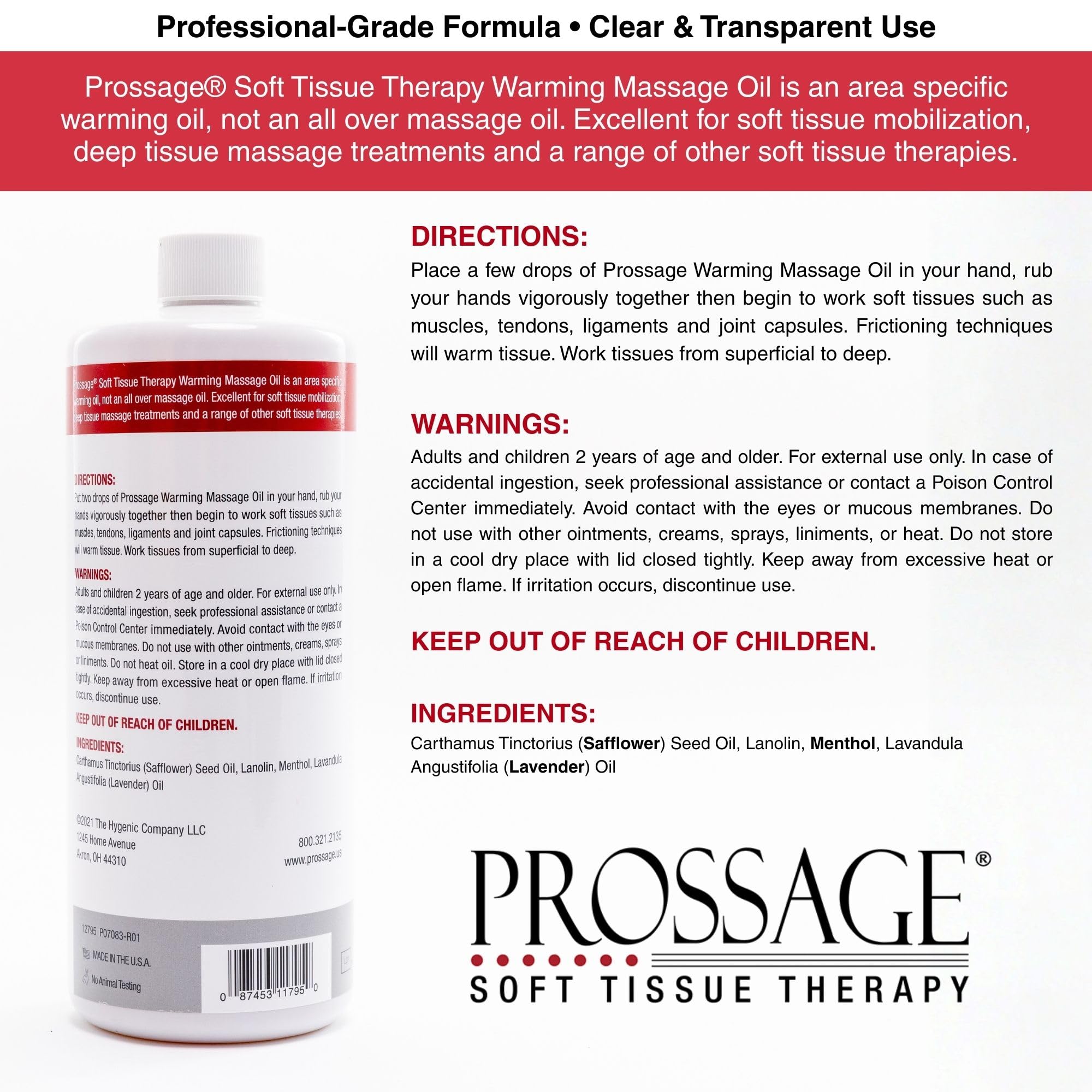 Prossage Heat Warming Relief Massage Oil for Therapuetic Massages, Deep Tissue Massages, and Aromatherapy, Topical Reliever, 32 Ounce Bottle ProssageAu supplements