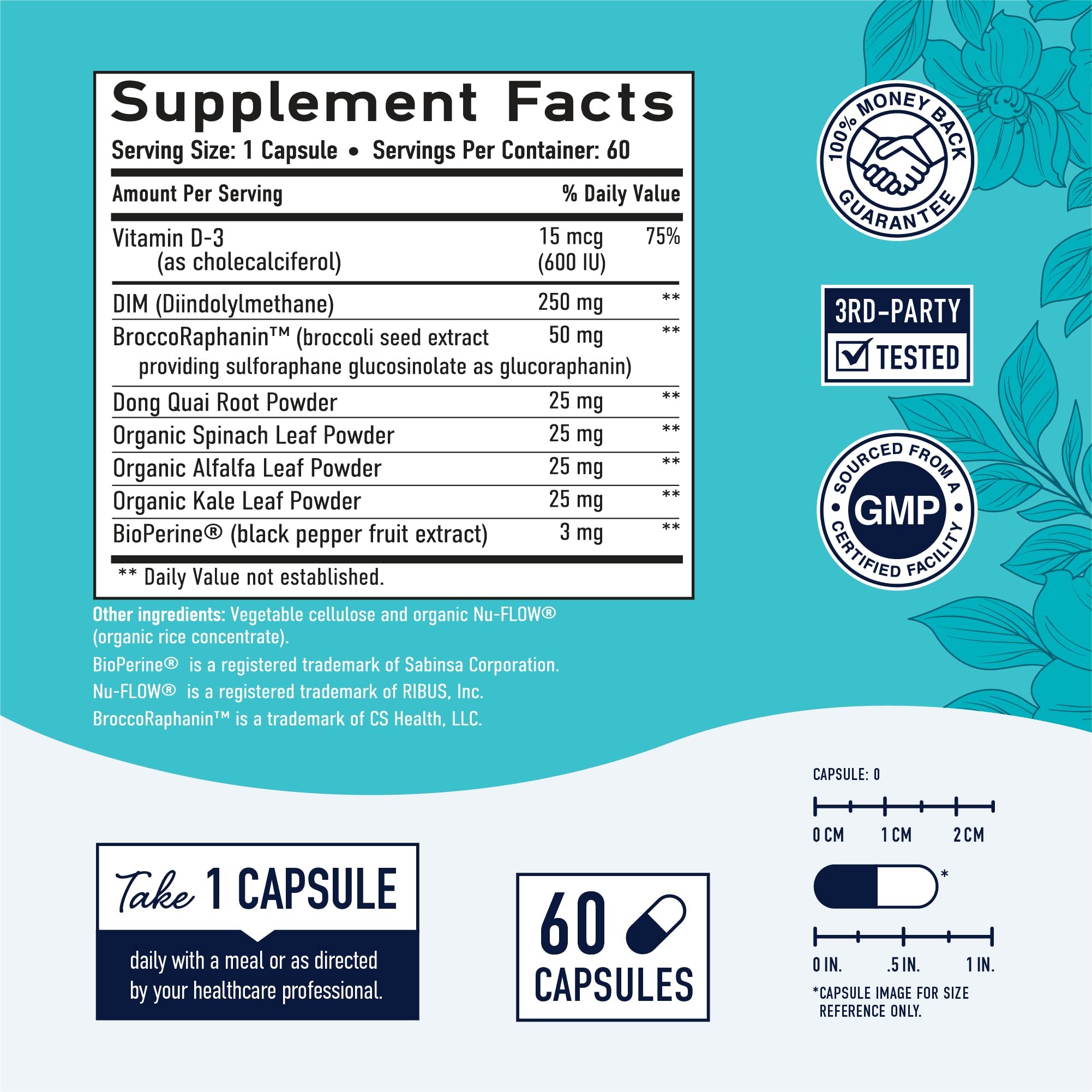 DIM Supplement 250 mg | Estrogen Balance for Women | Hormone Menopause Relief SMNutritionUS supplements