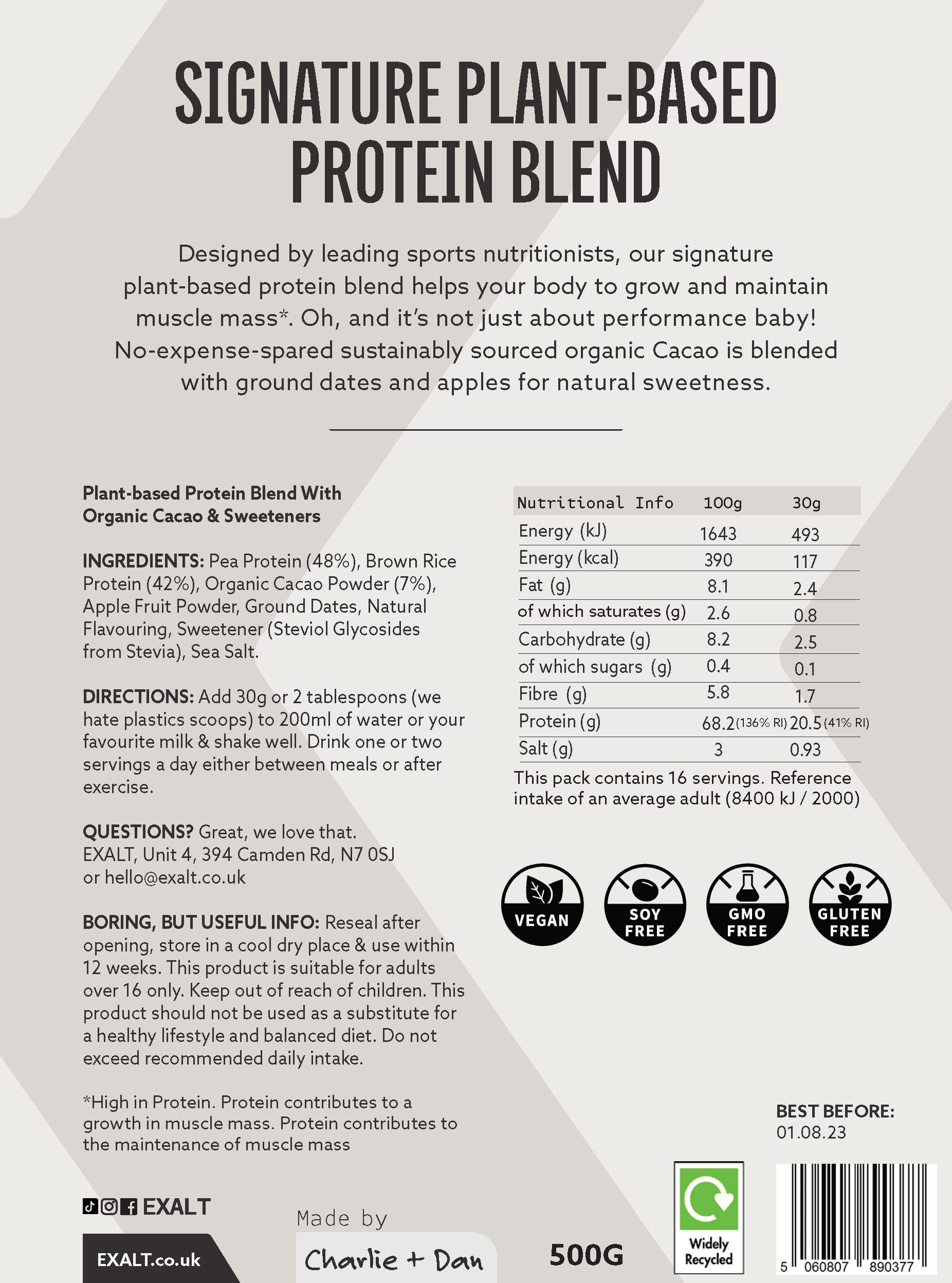 EXALT Vegan Protein Powder - 100% Plant-Based – Gluten Free - Keto Friendly EXALTAu supplements