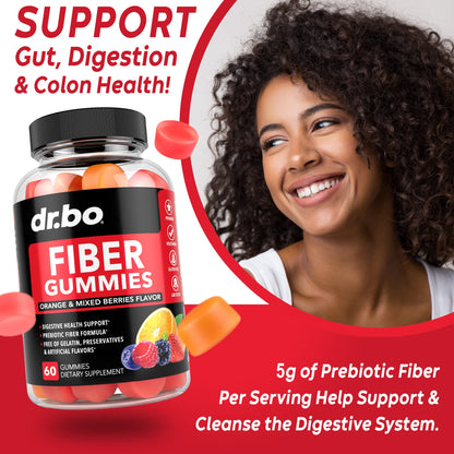 Fiber Gummies for Adults & Kids - Tasty Gummy Prebiotic Fiber Supplement for Max Digest DR. BOUS supplements