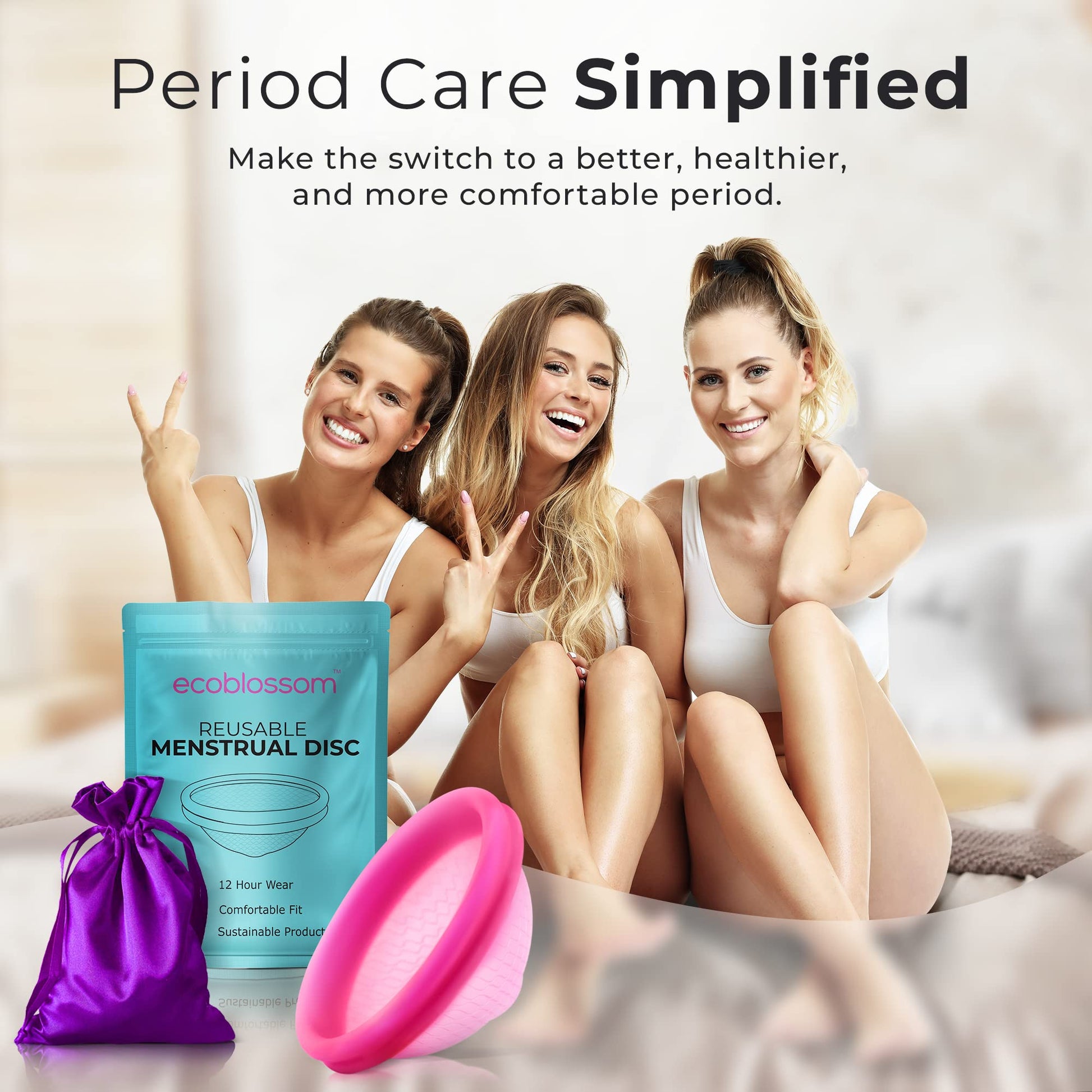 Ecoblossom Reusable Menstrual Disc - Large Menstrual Cup - Soft Period Disc for Women Designed EcoBlossomAu supplements