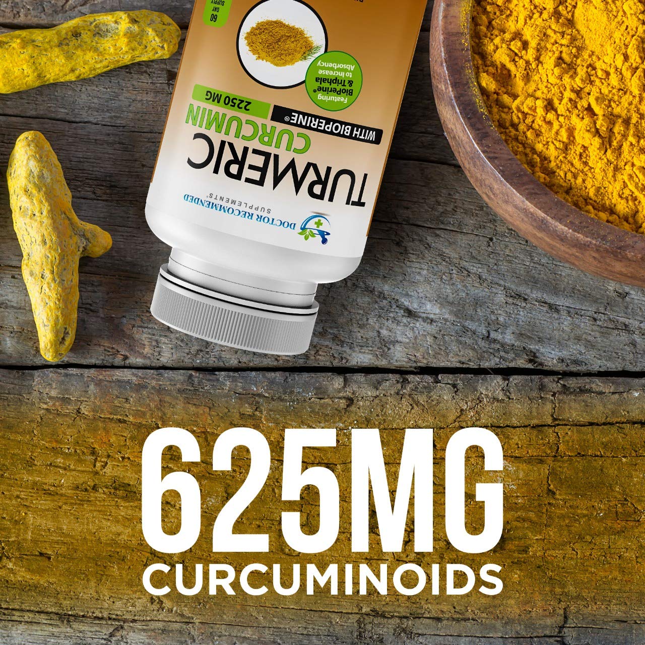 Turmeric Curcumin - 2250mg/d - Veggie Caps - 95% Curcuminoids with Black Pepper DOCTOR RECOMMENDED SUPPLEMENTSAu supplements