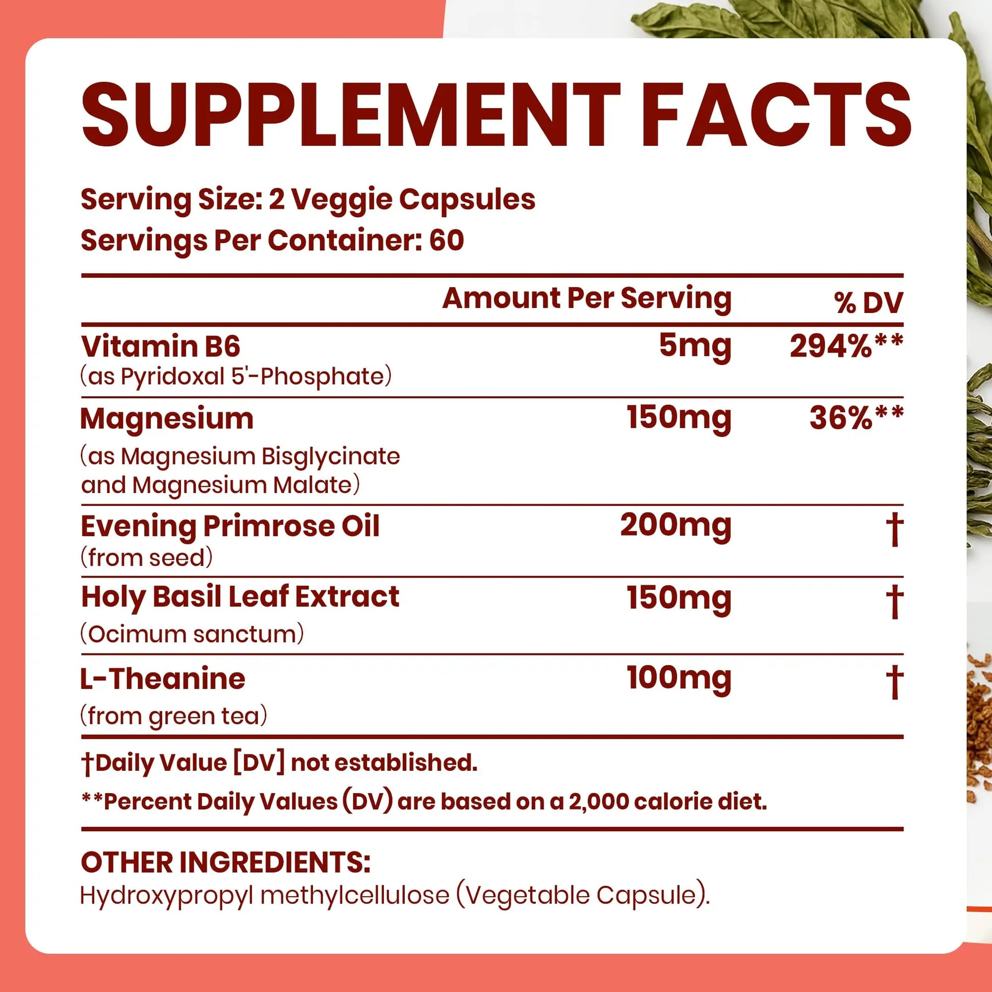 VEV Deep Calm Magnesium Complex for Women – Glycinate, Malate, B6, L-Theanine & Holy Basil – Support for Daily Magnesium & Stress Relief – 120 Vegan Capsules VEVnz supplements