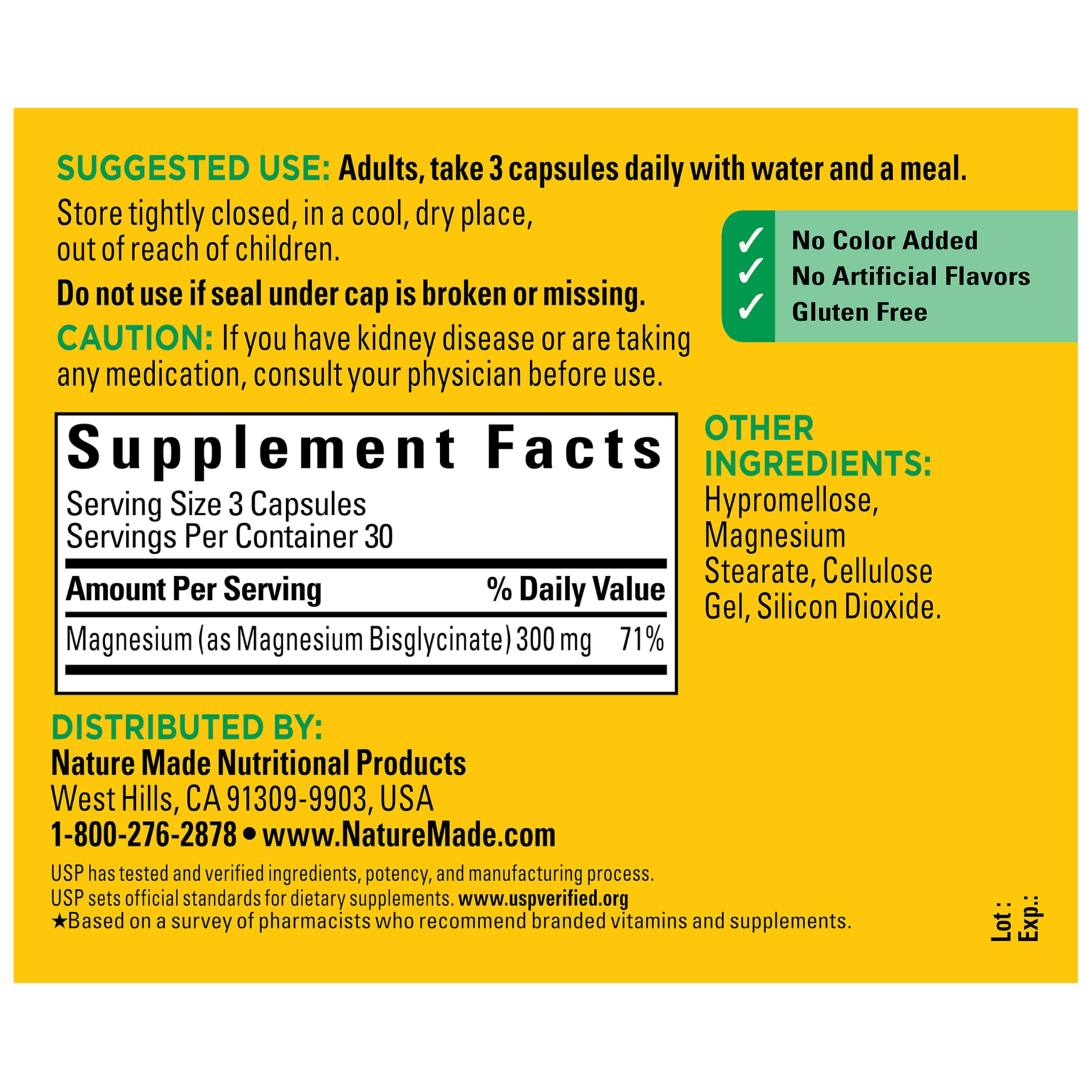 Nature Made High Absorption Magnesium Glycinate 300mg per 3 Capsules, Magnesium Supplement for Muscle, Heart, Nerve and Bone Support, 90 Magnesium Bisglycinate Capsules, 30 Day Supply Nature MadeAu supplements