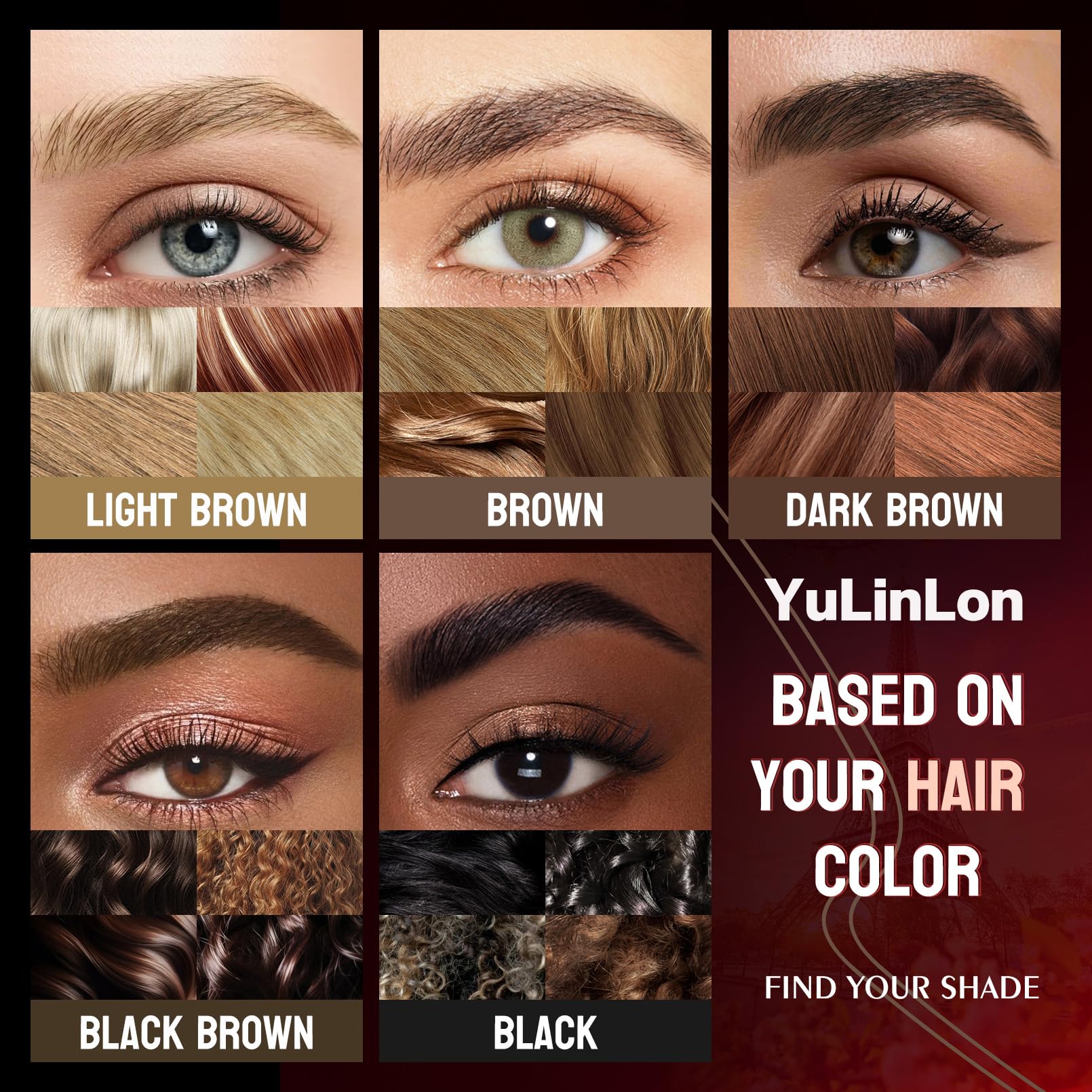 YuLinLon Double-Headed Brow Pen, Ultra-Precise Hair-Like Strokes, Long-Lasting Waterproof Makeup, Available in 5 Natural Shades (3#Dark Brown) YulinlonAu supplements