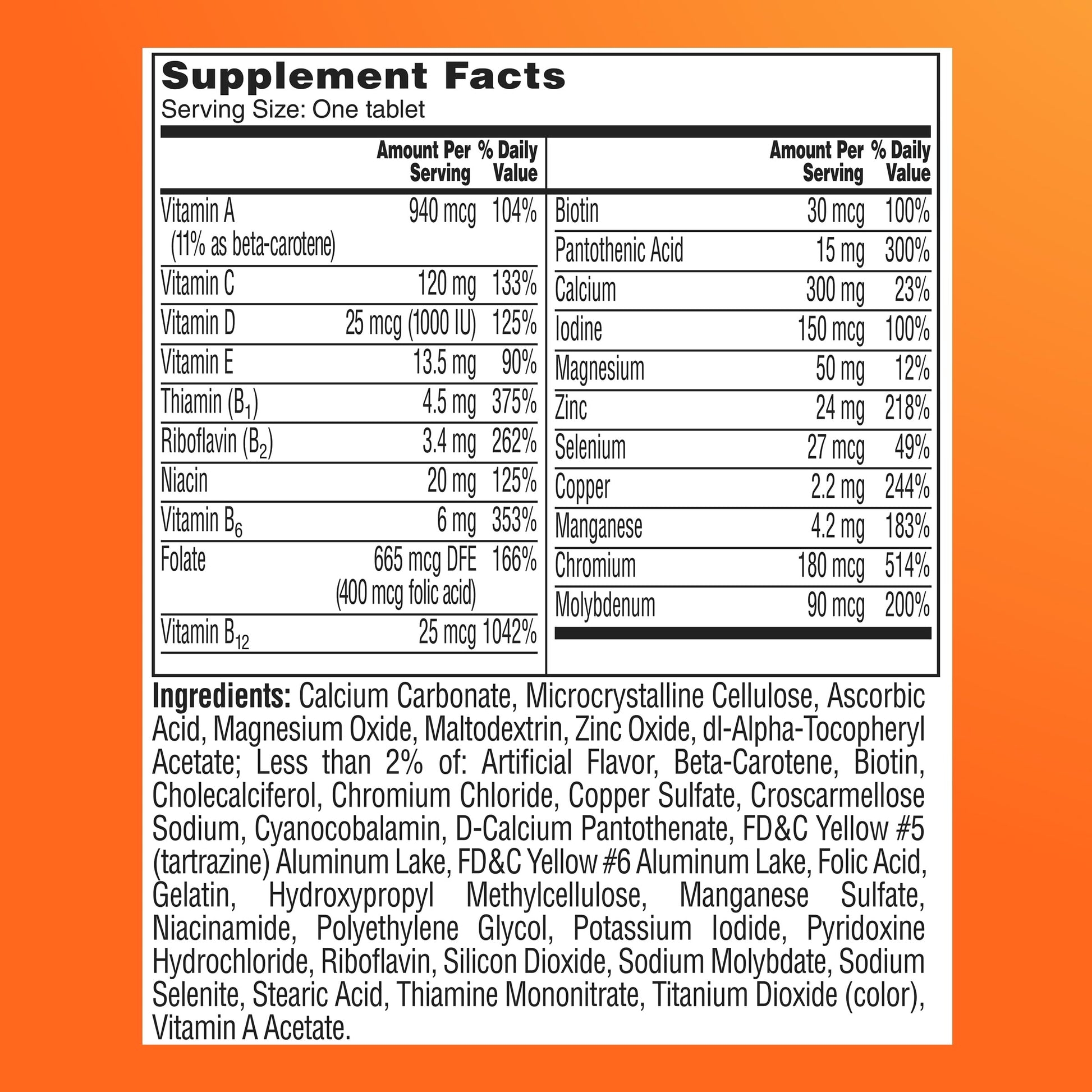 One A Day Multivitamin for Women 50 and Over Tablets, Womens Multivitamin 50 plus with Vitamins D, C, E, Zinc & Biotin, Daily Vitamins ONE A DAYAu supplements