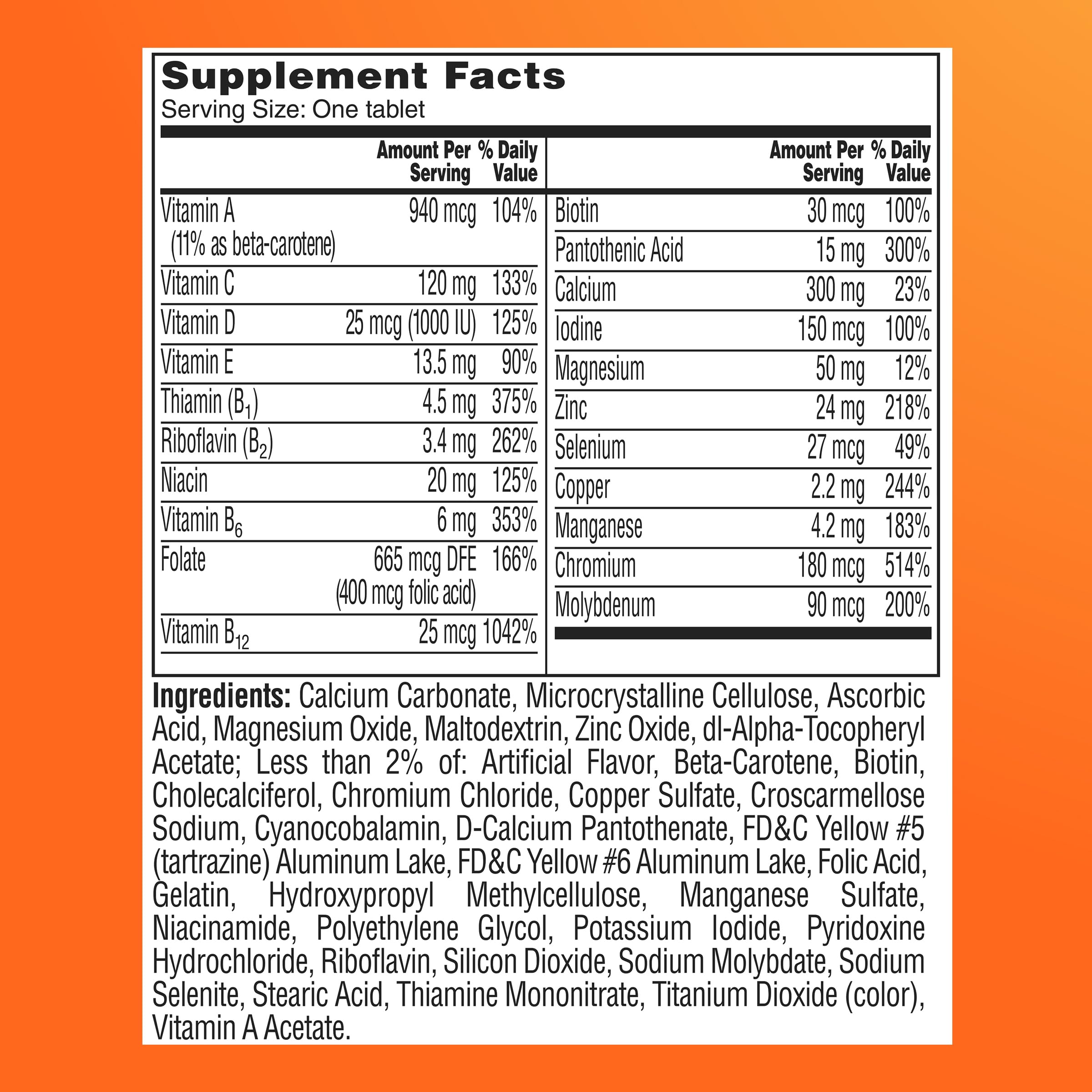One A Day Multivitamin for Women 50 and Over Tablets, Womens Multivitamin 50 plus with Vitamins D, C, E, Zinc & Biotin, Daily Vitamins ONE A DAYAu supplements
