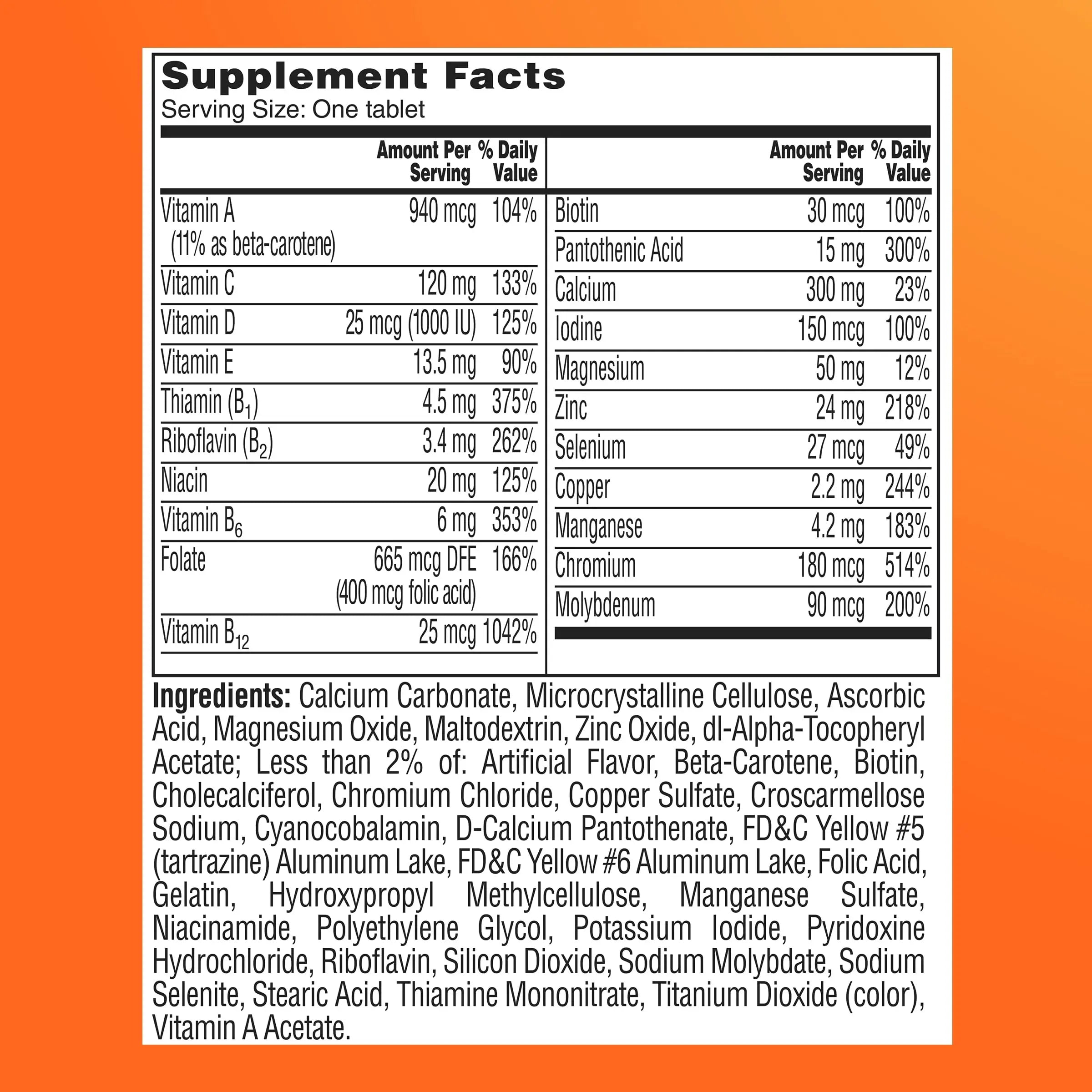 One A Day Multivitamin for Women 50 and Over Tablets, Womens Multivitamin 50 plus with Vitamins D, C, E, Zinc & Biotin, Daily Vitamins for Woman 50+, 65 Ct ONE A DAYAu supplements