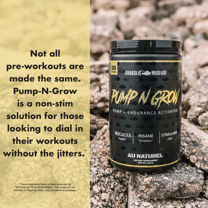 Anabolic Warfare Pump-N-Grow Muscle Pump Supplement Caffeine Free Pre Workout Anabolic WarfareUS supplements