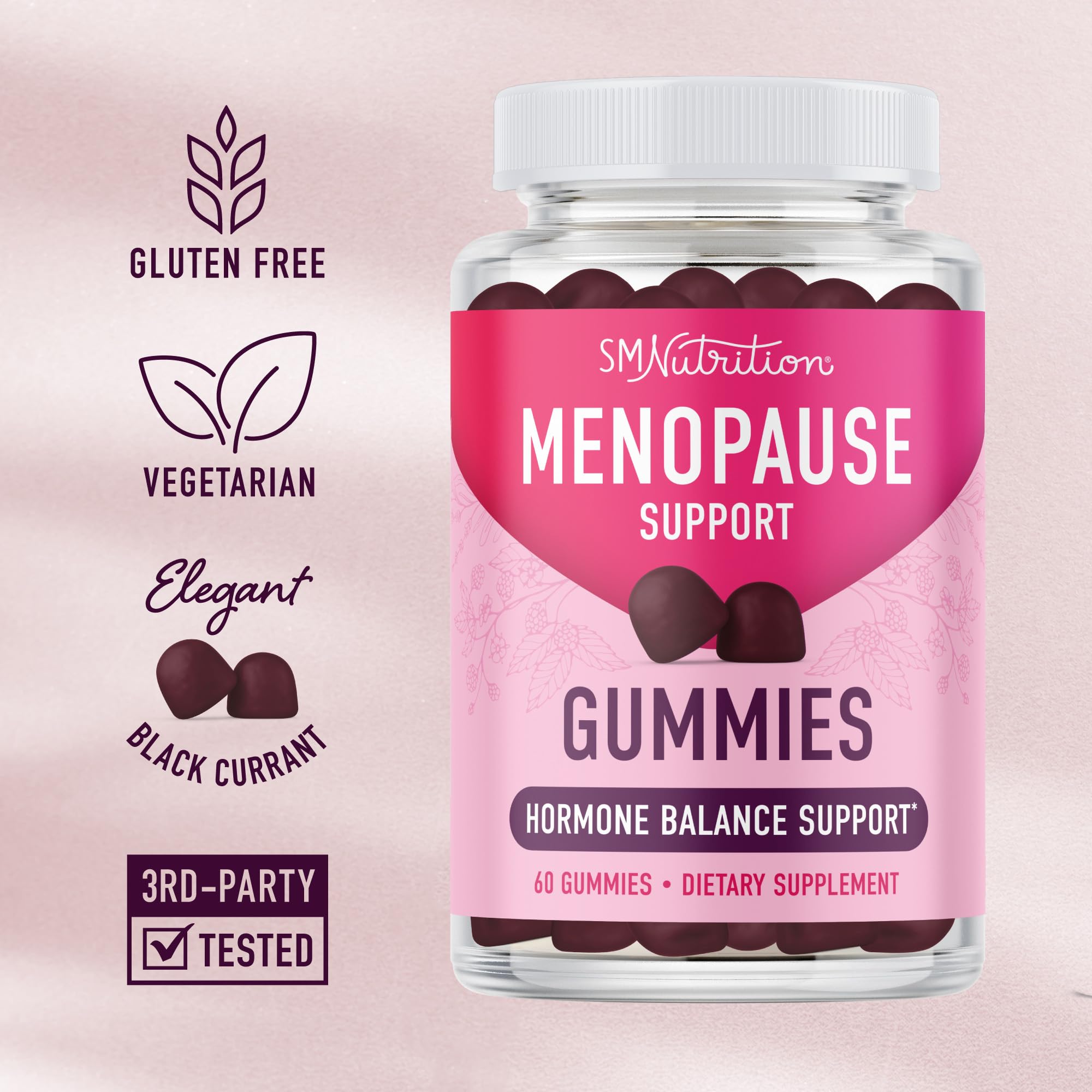 Menopause Support Gummies | Hormone Balance Relief for Hot Flashes, Night Sweats, Mood Swings, & Bloating | with Phytoestrogen Soy, Vitamin D3, PABA, Biotin | Vegetarian, Gluten-Free | 60 Count SMNutritionAu supplements
