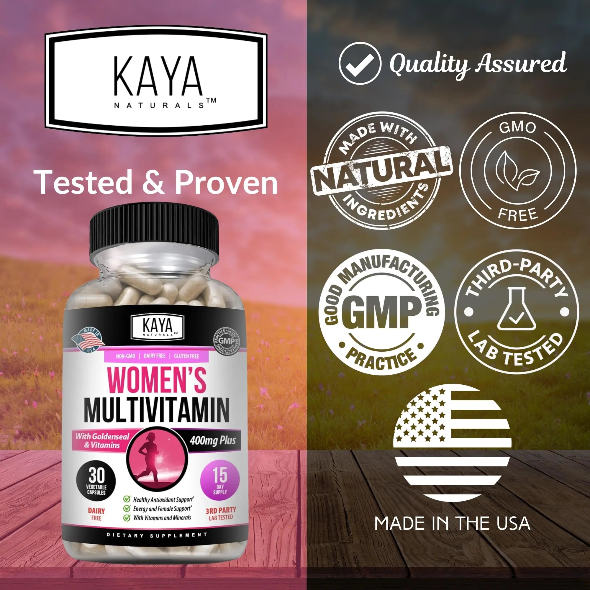 Kaya Naturals Women's Multivitamin, Overall Healthy Antioxidant, and Immune Support, Vitamins A, D, C, E, Biotin Kaya NaturalsAu supplements