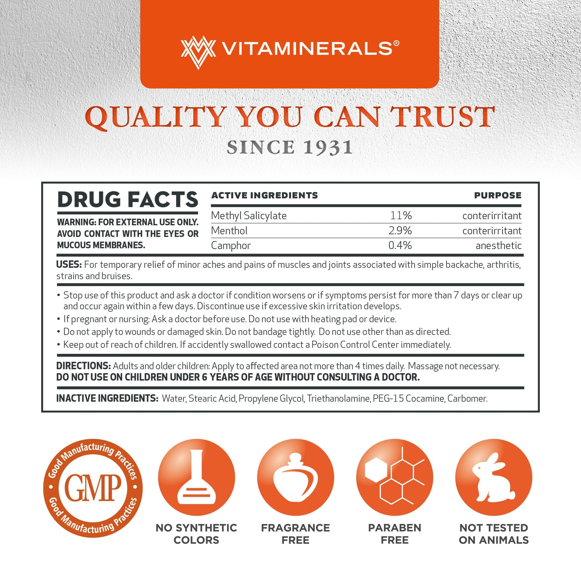 Vitaminerals 171 Glenalgesic® Pain Support Analgesic Balm, Muscle & Joint | Maximum Strength | Menthol | Camphor (8 oz) VitamineralsAu supplements