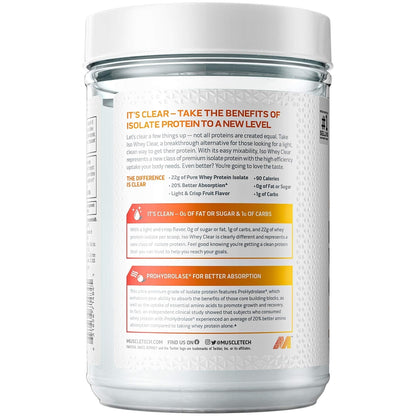 Whey Protein Powder MuscleTech Clear Whey Protein Isolate Whey Isolate MuscletechUS supplements