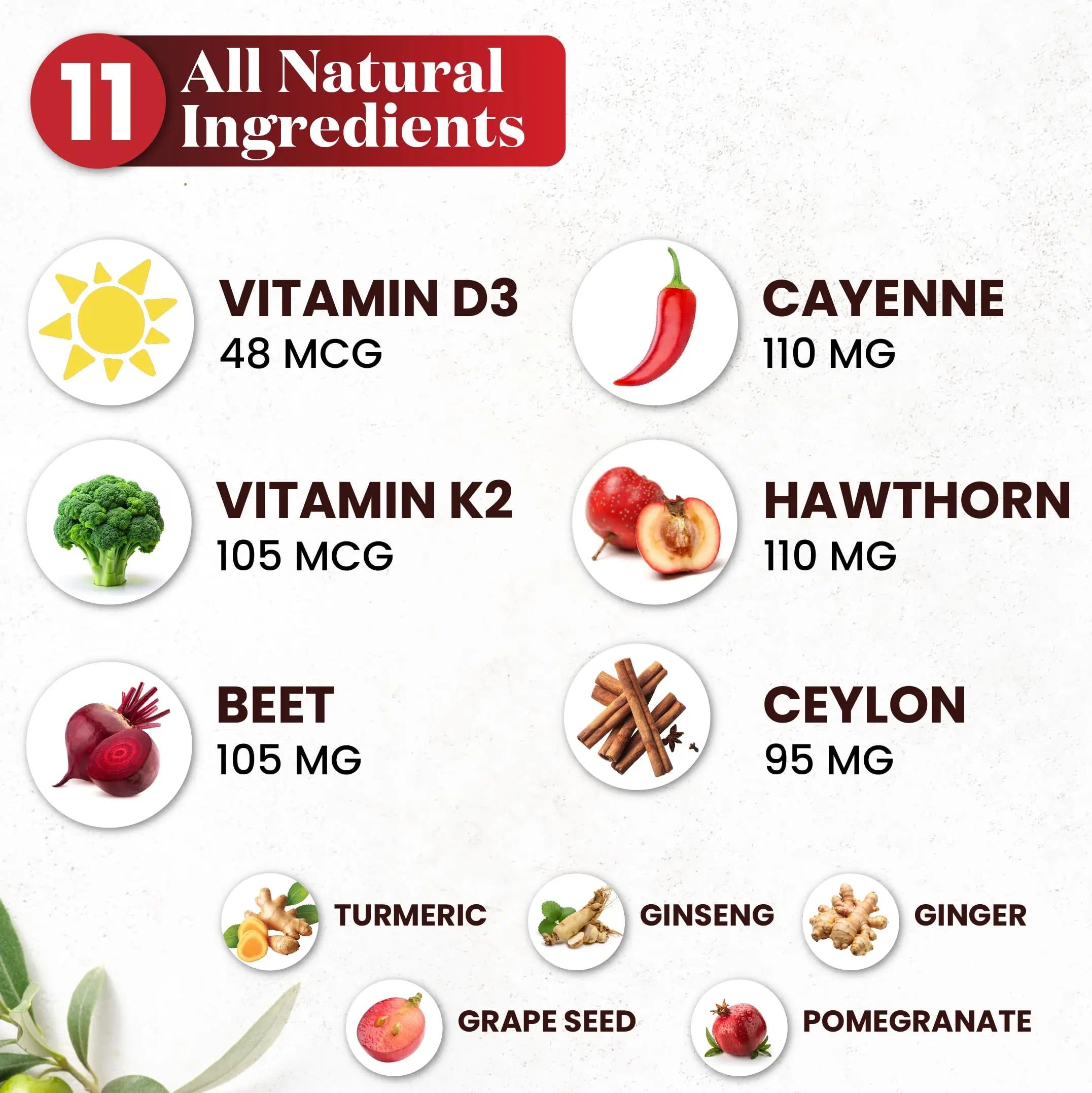 Cayenne Pepper Supplement Liquid Drops + Hawthorn Berry, Vitamin D3 K2 Beet Root Powder, Ceylon Cinnamon, Turmeric Curcumin, Organic Panax Ginseng - 4 OZ Superfood MDnz supplements