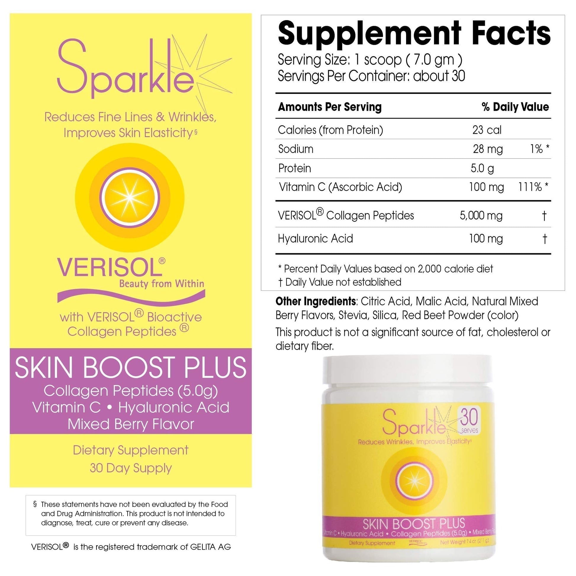 Hydrolyzed Collagen Powder - Sparkle Skin Boost Plus (Tropical Coconut Pineapple) Sparkle CollagenUS supplements