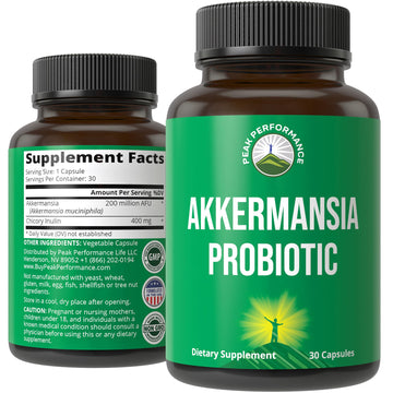 Akkermansia Probiotic to Increase GLP-1 Production. Ultra High Strength Akkermansia Muciniphila Live Strain with Prebiotic Fiber for Gut Health & Microbiome Balance. Delayed Release, 3rd Party Tested Peak PerformanceAu supplements