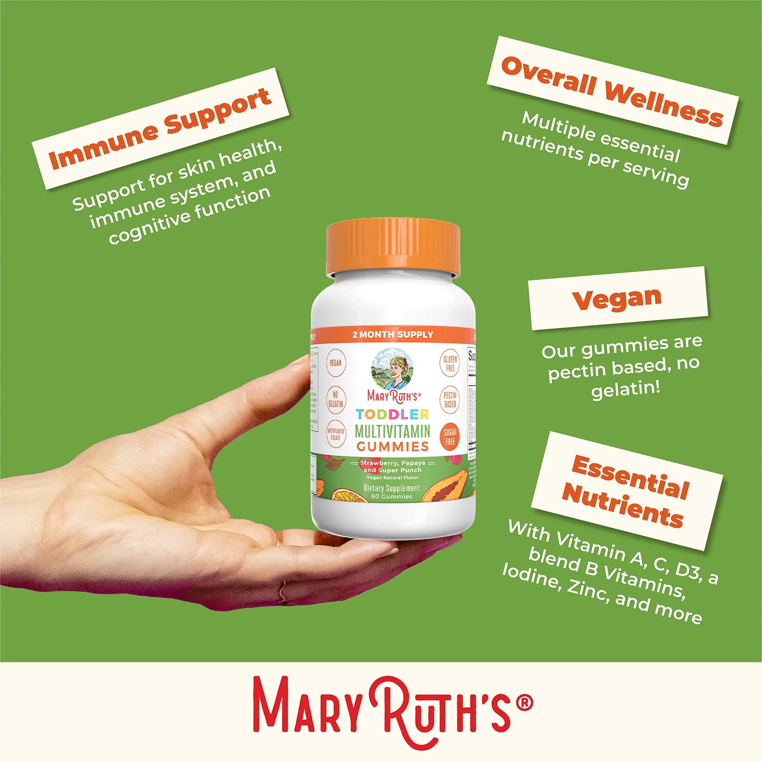 MaryRuth Organics Sugar Free Vitamin Gummies for Kids Age 2 | 2 Month Supply Multivitamin with Vitamin C, D3, Zinc | 1 Gummy Per Day | Toddler Vitamins MaryRuth OrganicsAu supplements