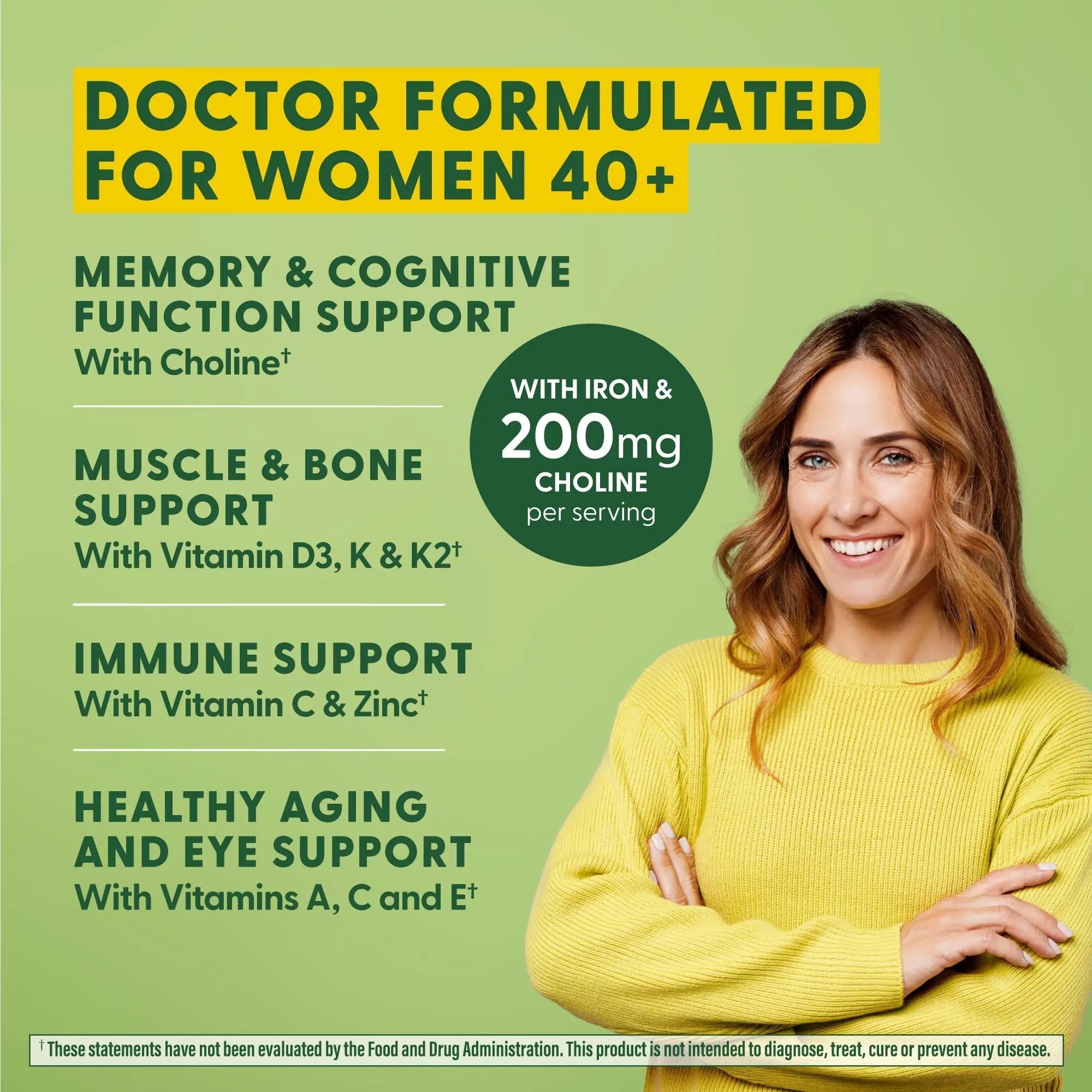 MegaFood Women's 40+ Multivitamin - Multivitamin Supplement for Women with Iron, Vitamins C, B12, K2, A, B6, Choline, and more MegaFoodAu supplements
