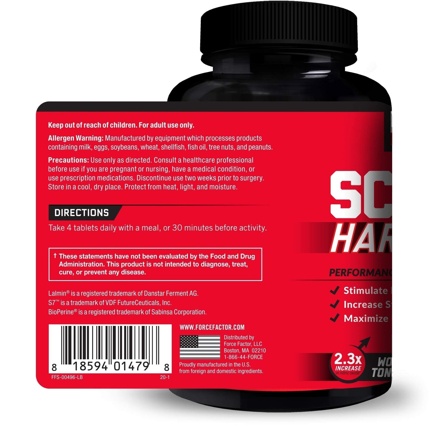 Force Factor Score! Hardcore Nitric Oxide Booster Supplement for Men with L-Citrulline Force FactorUS supplements