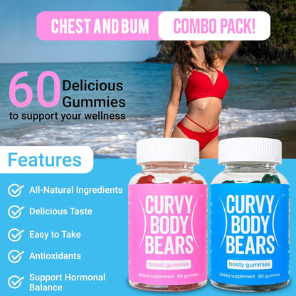 Curvy Body Bears Gummies Combo Pack - Chest and Bum Gummies - Workout Aid Curvy Body BearsUS supplements