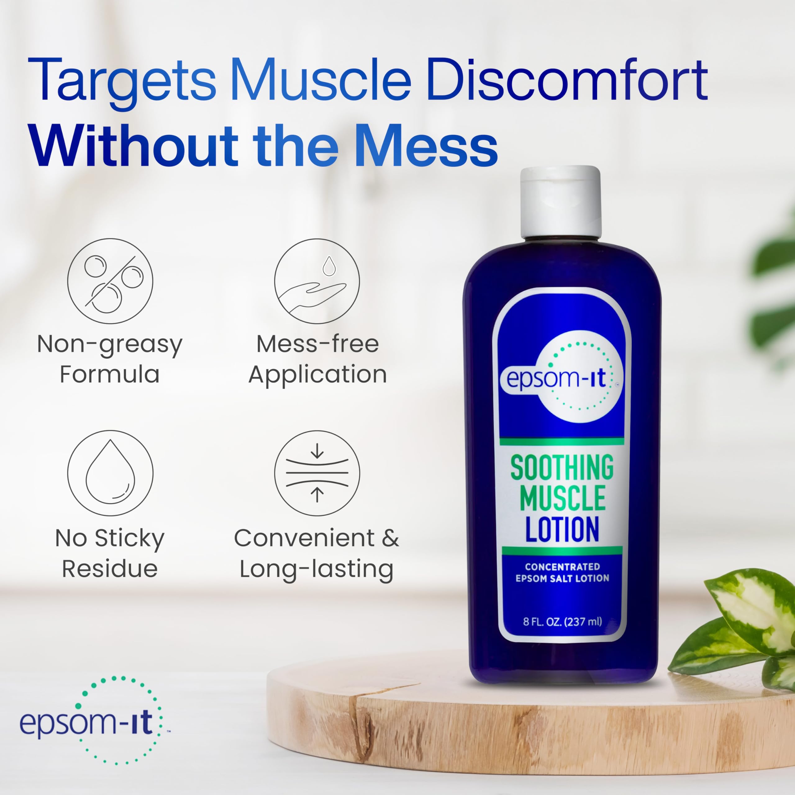 Epsom-It Soothing Muscle Magnesium Lotion – Epsom Salt Topical Cream with Arnica and Magnesium Sulfate - Designed for Muscle Stiffness, Leg Cramps, Feet, Knees and Achy Feet - 8.0 oz EPSOM-ITAu supplements
