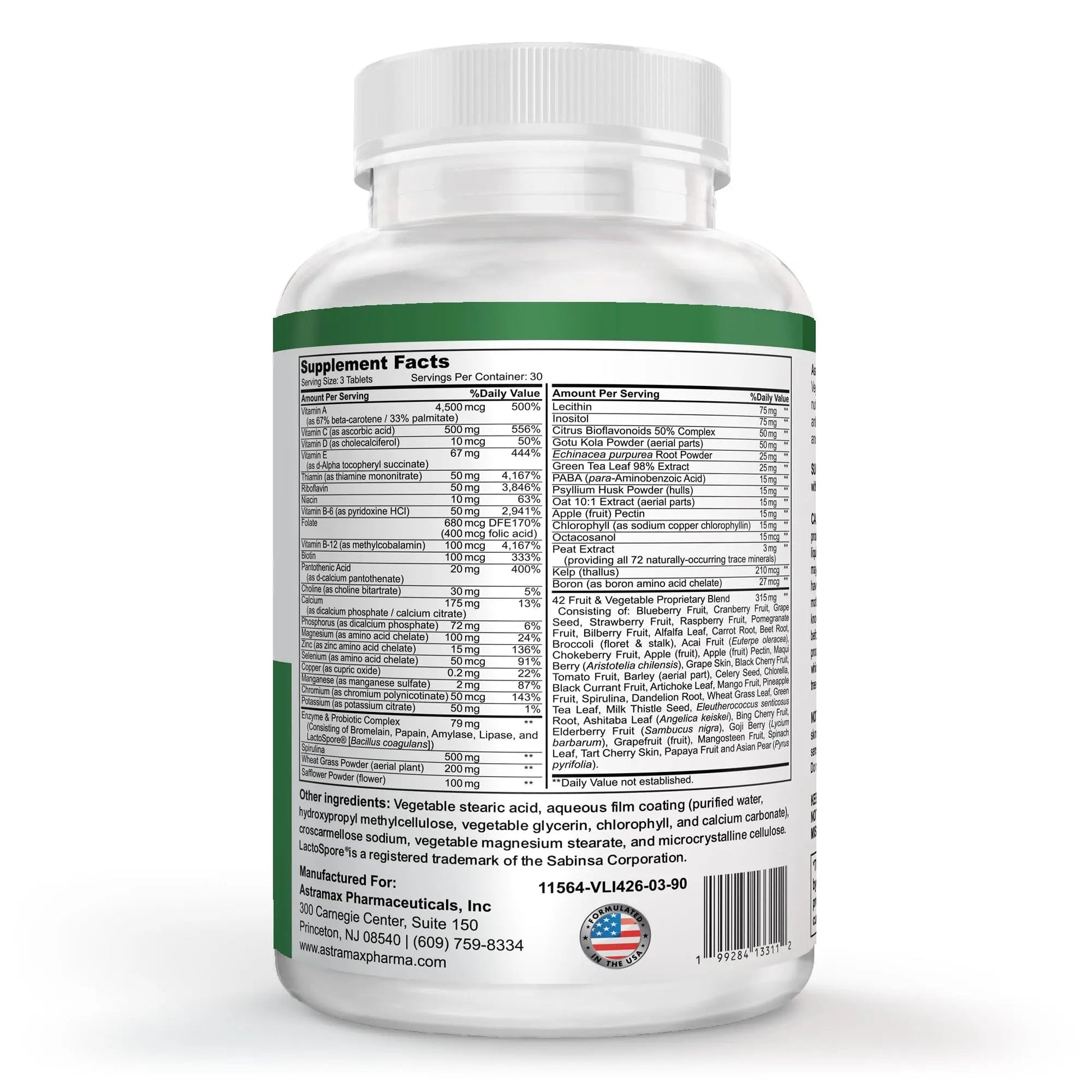 Astramax Advanced Vegan Multivitamin | Whole Food-Based Vitamin & Mineral Complex with 26 Nutrients, B12, D3, Probiotics & 42 Superfoods | AstramaxAu supplements