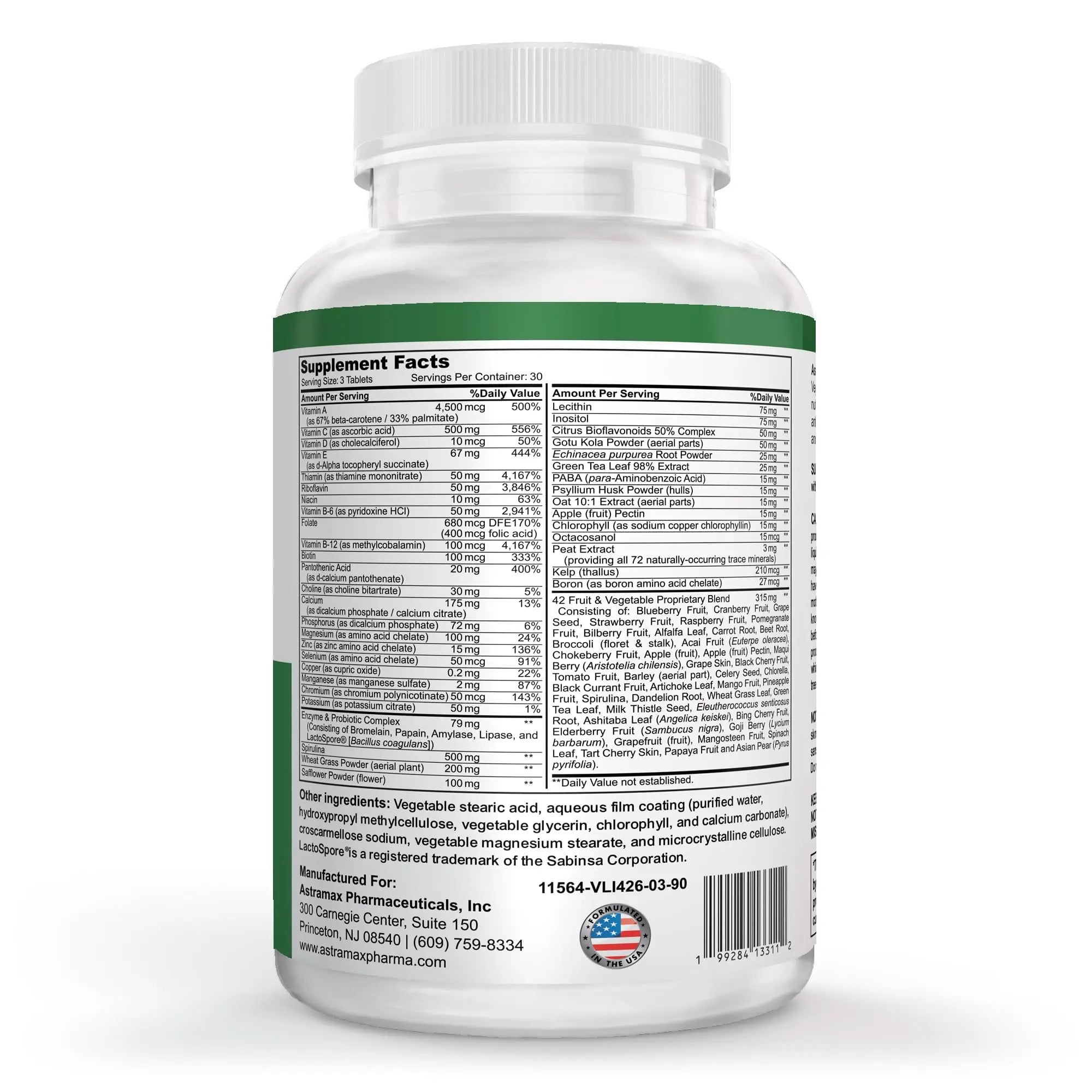 Astramax Advanced Vegan Multivitamin | Whole Food-Based Vitamin & Mineral Complex with 26 Nutrients, B12, D3, Probiotics & 42 Superfoods | AstramaxAu supplements