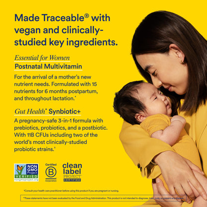Ritual Postnatal Multivitamin and Gut Duo Supplements with Postnatal Vitamins and Synbiotic+: 3-in-1 Probiotic, Prebiotic, Postbiotic, Supports Lactation, and Gut Health, 30 Day Supply RitualUS supplements