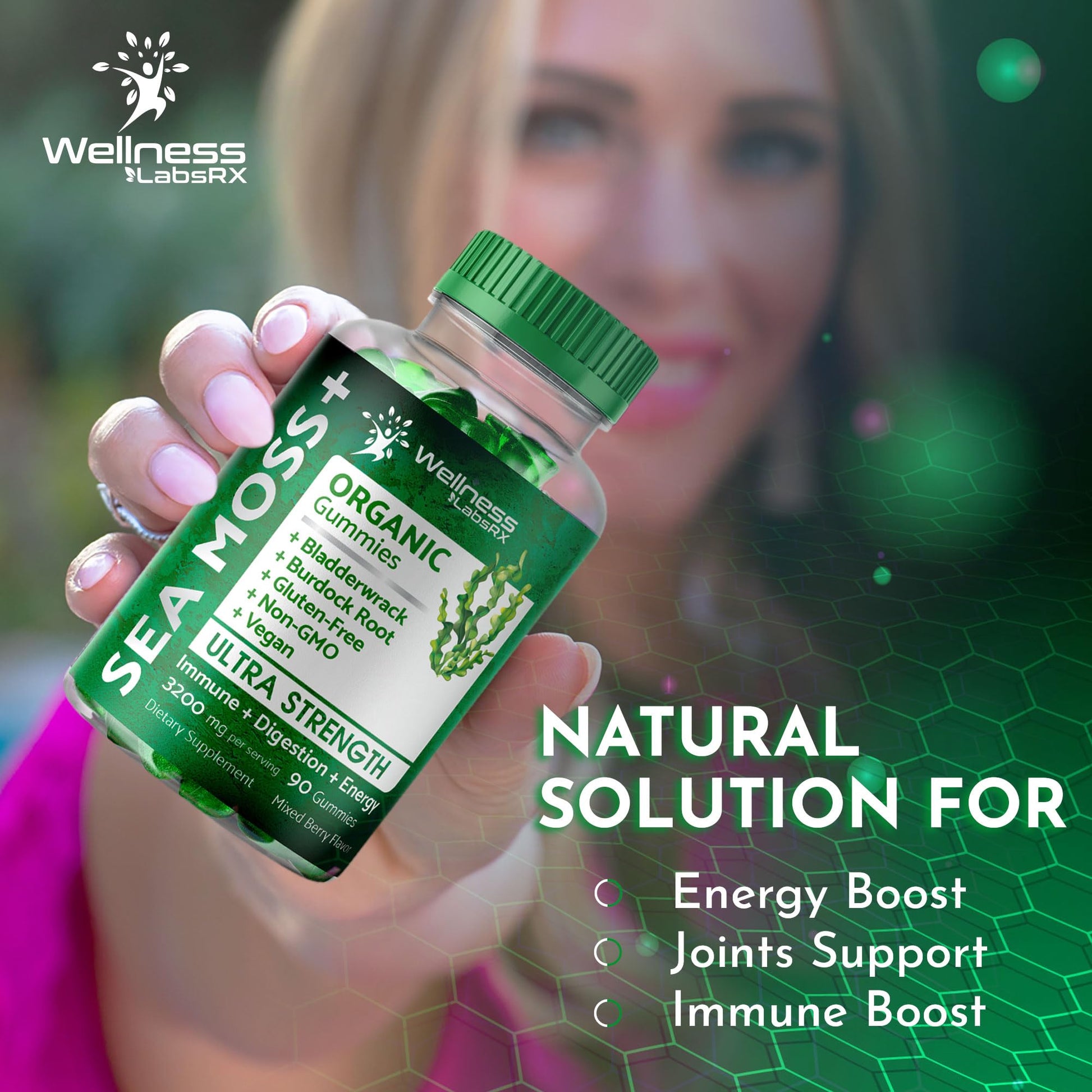 WELLNESS LABSRX Sea Moss Gummies, 3200mg Organic Seamoss, Irish Sea Moss WELLNESS LABSRXUS supplements