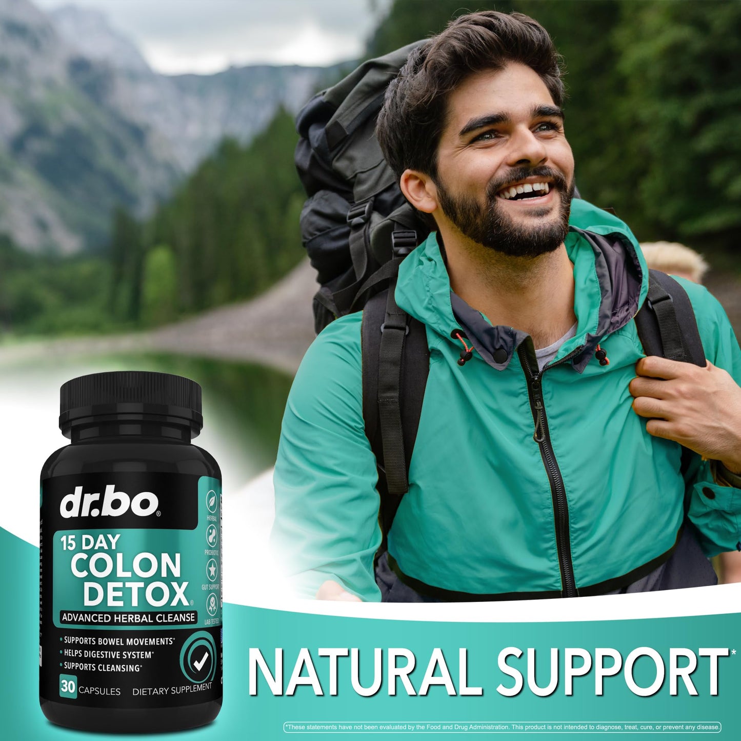 Colon Cleanser Detox for Weight Flush - 15 Day Intestinal Cleanse Pills & Probiotic - Fast Natural Laxative for Constipation Relief - Bowel Movement Supplements for Stomach Bloating, Gut Loss Support DR. BOUS supplements