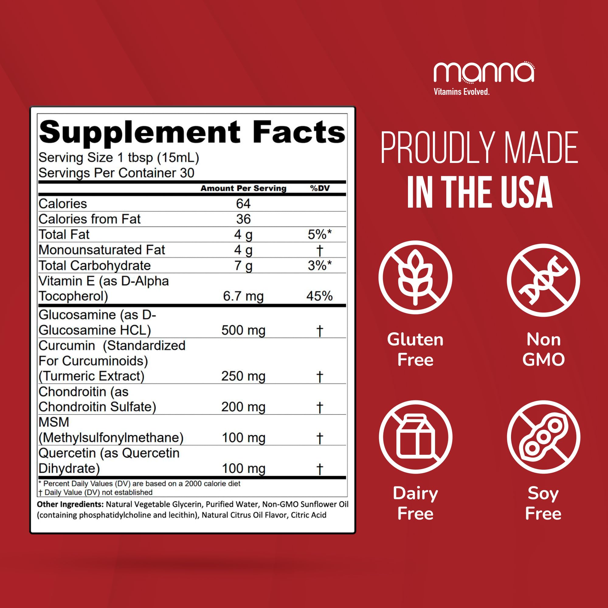 Manna Vitamins Evolved Liposomal Joint Relief Supplement for Women, Men Includes Curcumin, Glucosamine, Chondroitin, Quercetin for Joint Health, Swelling, Aches, Increase Range of Motion, Mobility Manna Vitamins EvolvedAu supplements