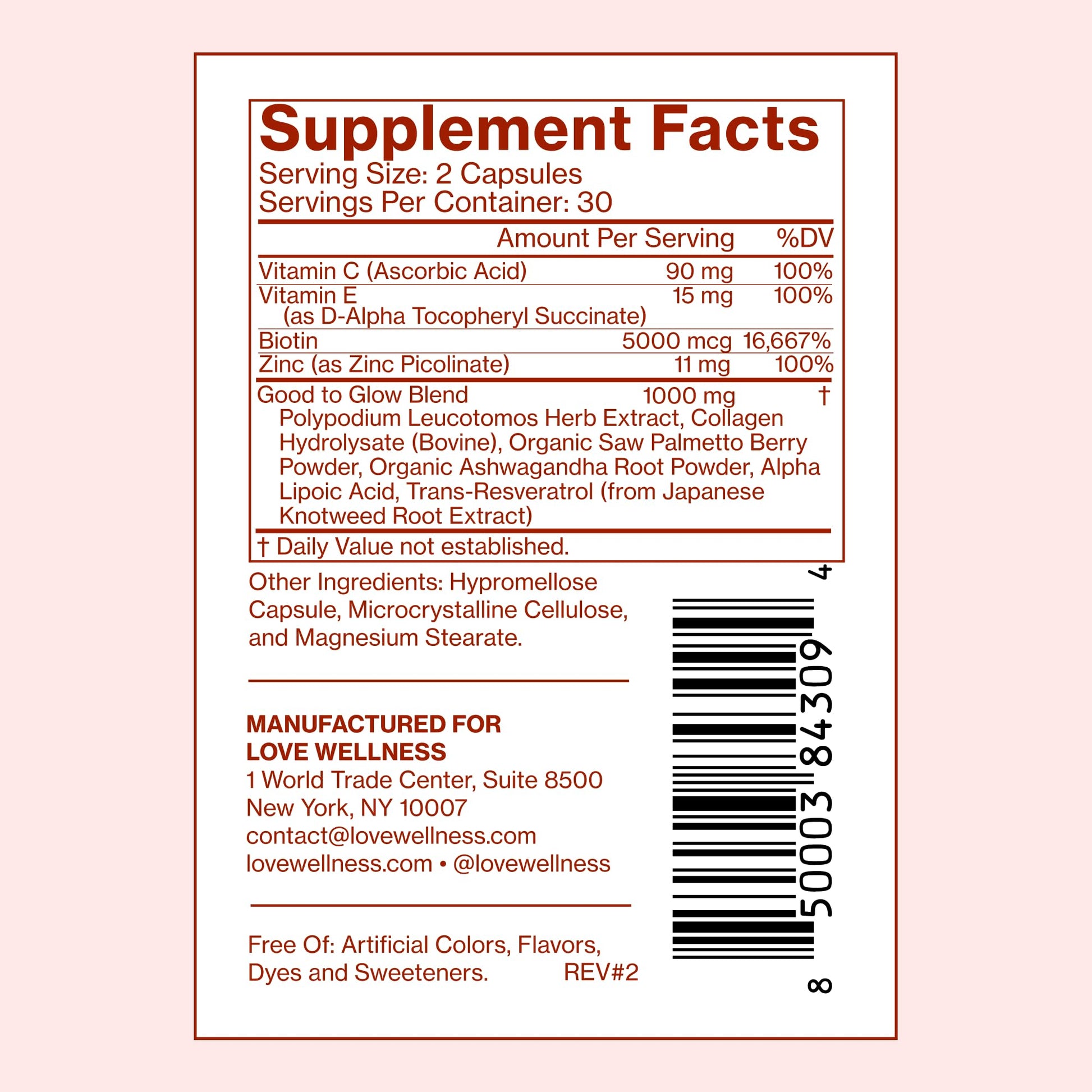 Love Wellness Good to Glow | Collagen Supplement with Biotin, Vitamin C, E, Ashwagandha & Zinc | Promotes Smooth, Glowing & Clear Skin | Enhances Smoothness & Promotes Healthy Skin | 60 Count Love WellnessUS supplements