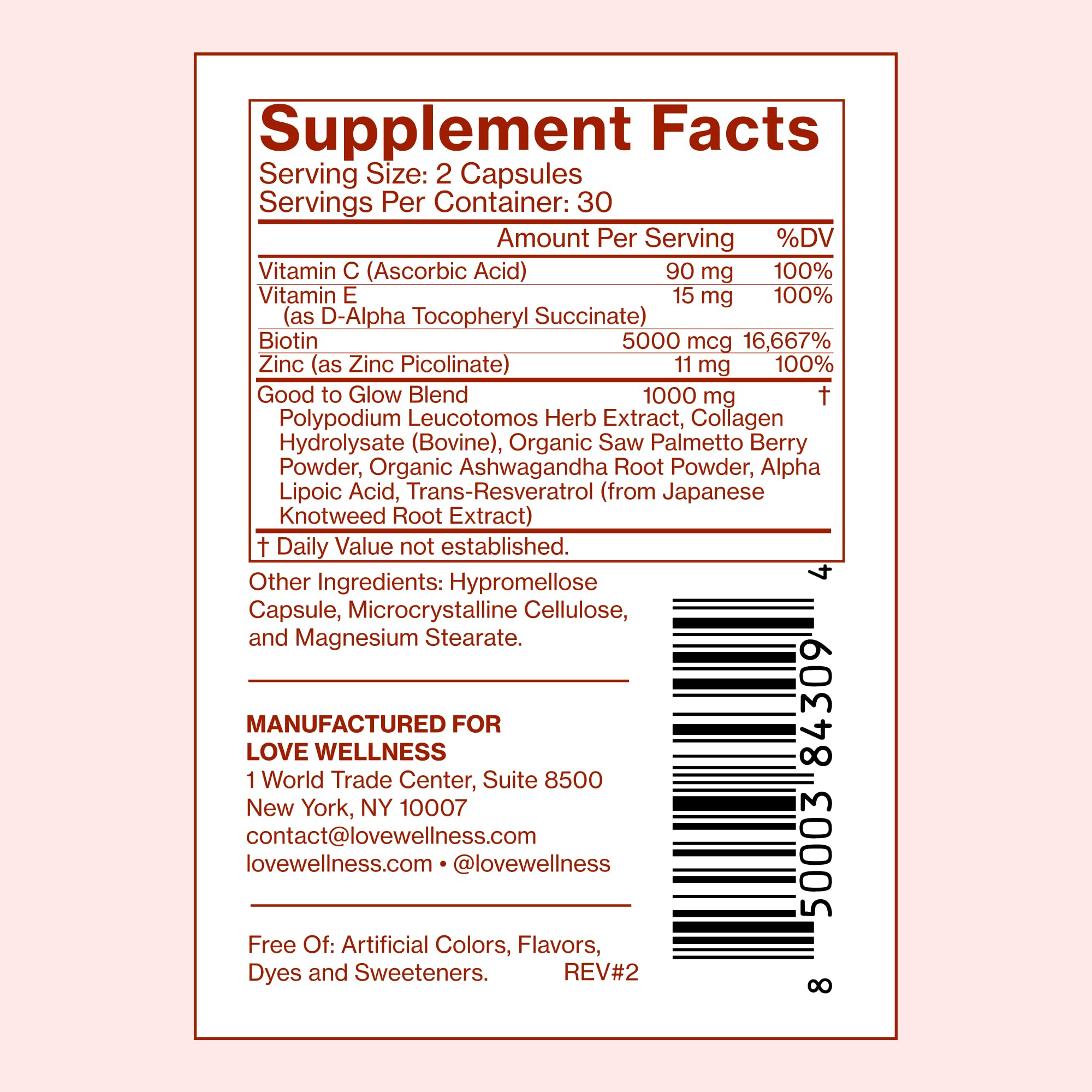 Love Wellness Good to Glow | Collagen Supplement with Biotin, Vitamin C, E, Ashwagandha & Zinc | Promotes Smooth, Glowing & Clear Skin | Enhances Smoothness & Promotes Healthy Skin | 60 Count Love WellnessUS supplements