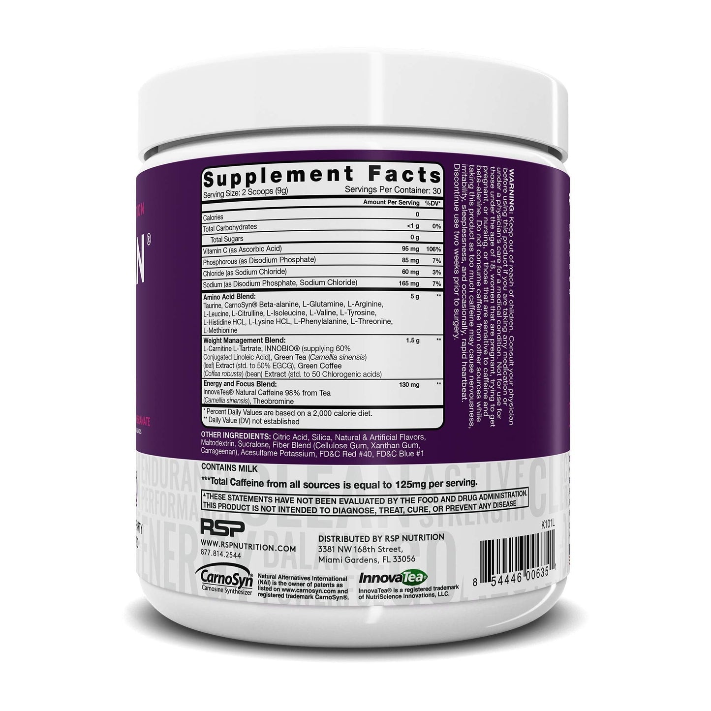 RSP NUTRITION AminoLean Pre Workout Energy (BlackBerry Pomegranate 30 Servings) RSP NUTRITIONUS supplements